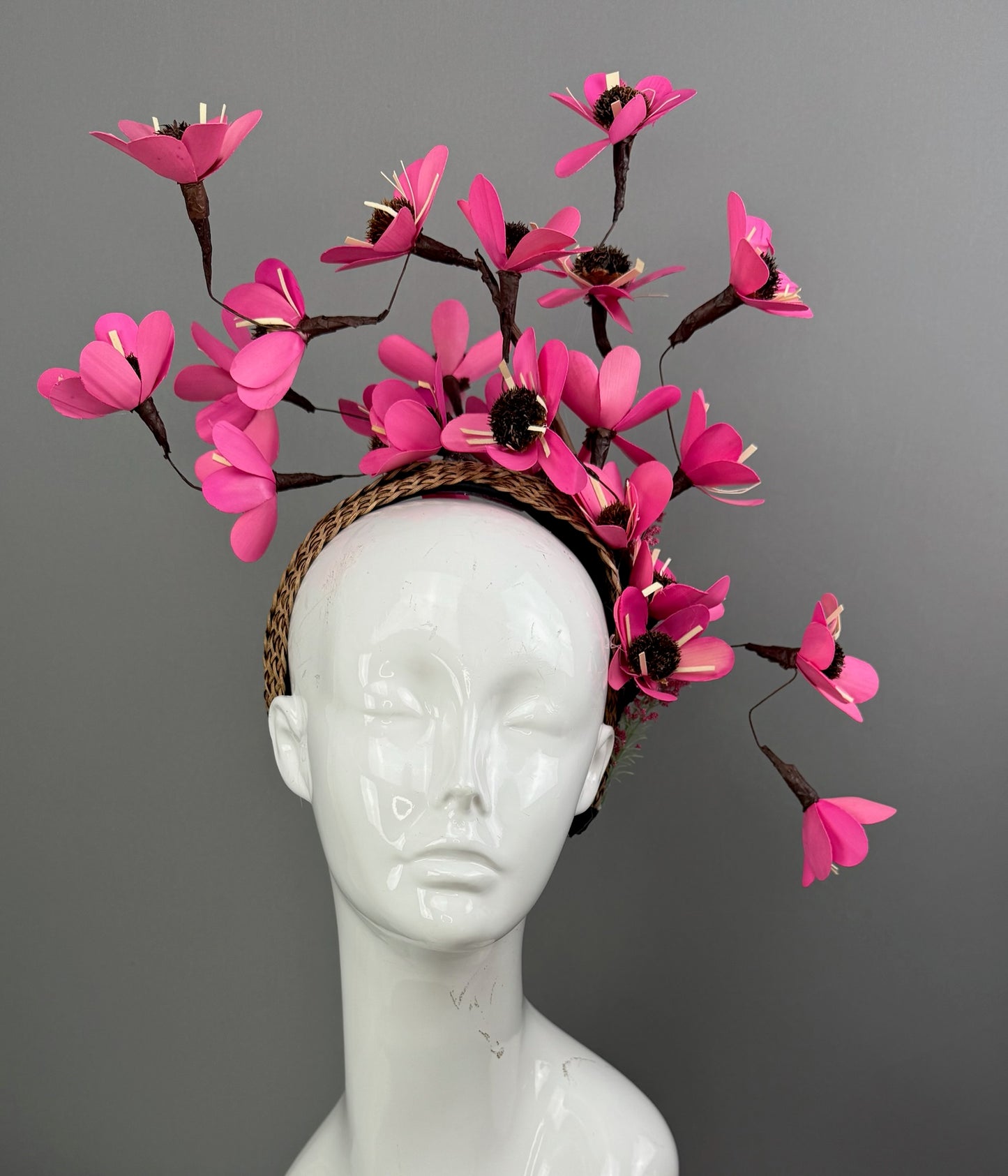 Pink and Green Kentucky Derby fascinator, Derby Hat Alternative
