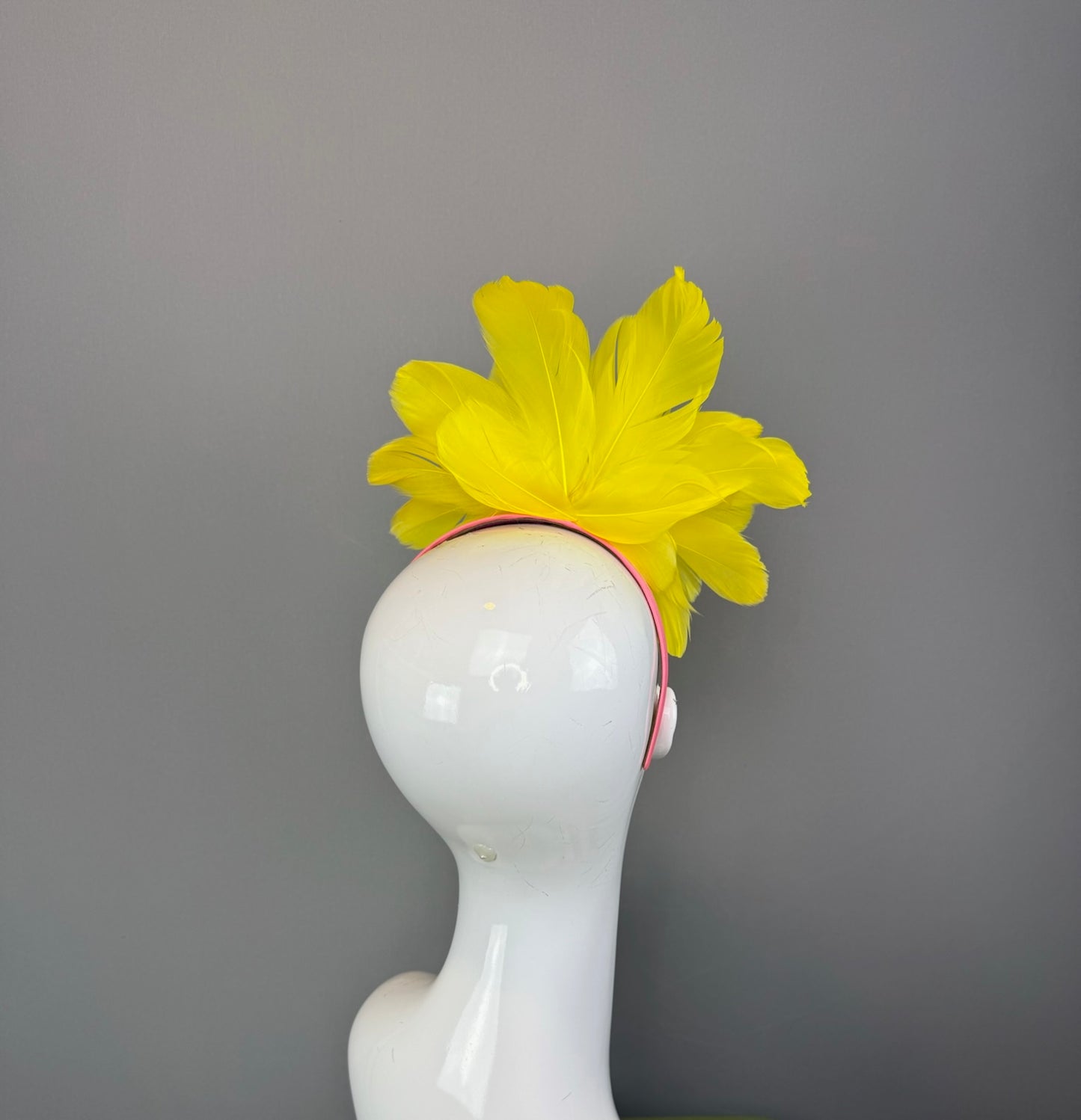 Yellow and Pink Kentucky Derby fascinator, Derby Hat Alternative (SILVER LINE)