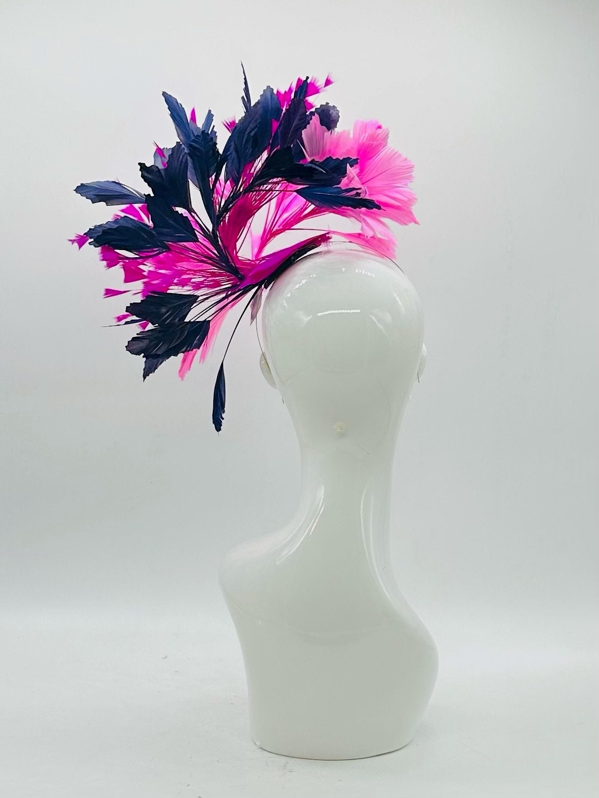 Pink, Fuschia and Navy Derby Fascinator, Kentucky Derby Hat Alternative, Kentucky derby hat (GOLD LINE)