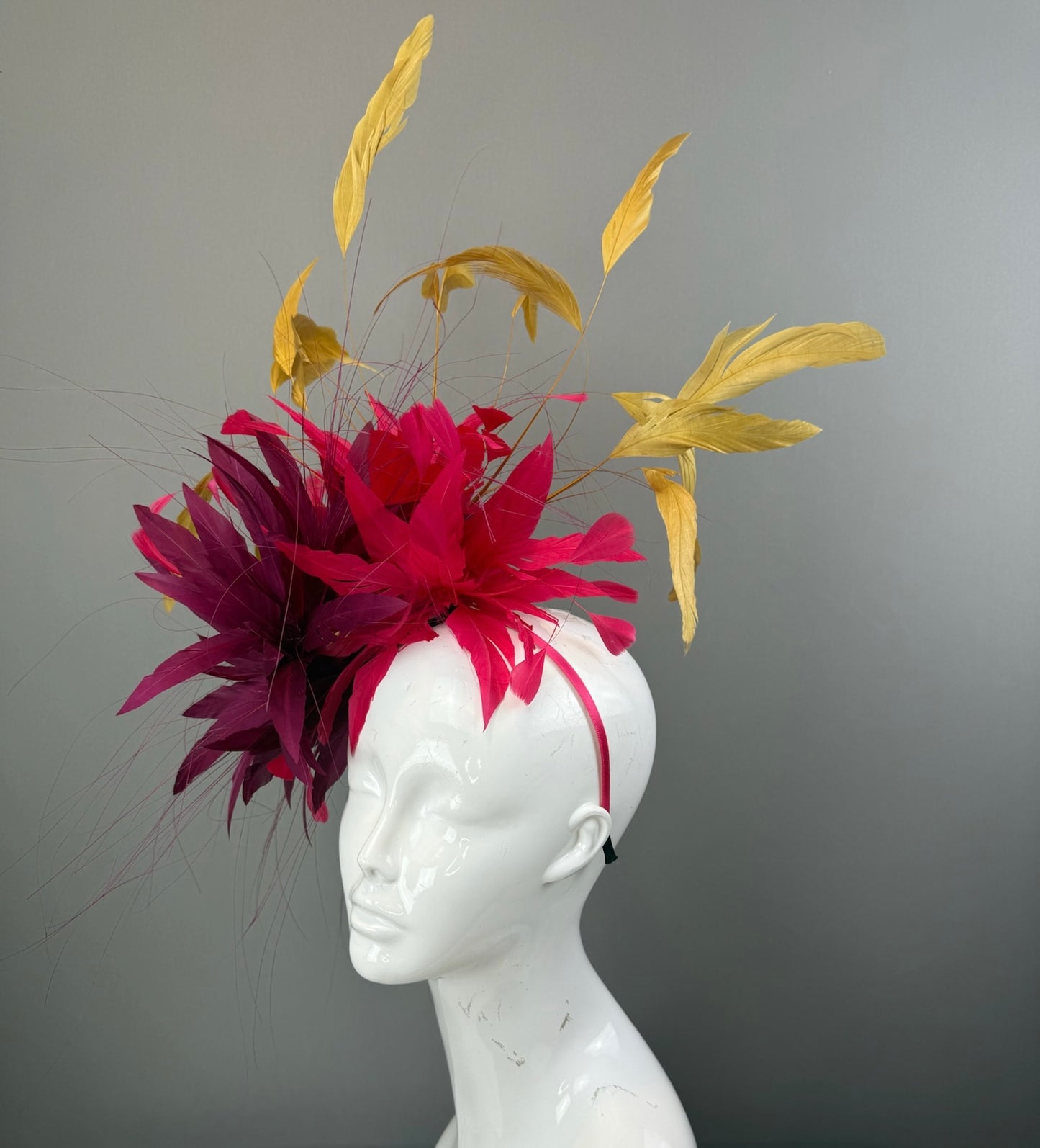Wine, Pink and Gold Kentucky Derby fascinator, Derby Hat Alternative