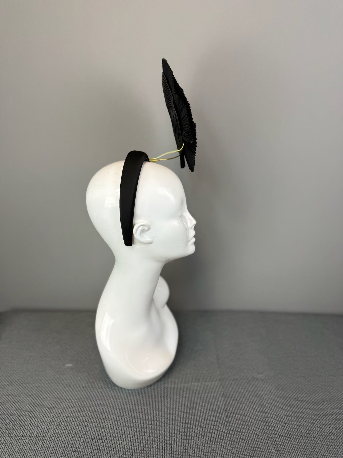 Black Kentucky Derby fascinator, Derby Hat Alternative (GOLD LINE)