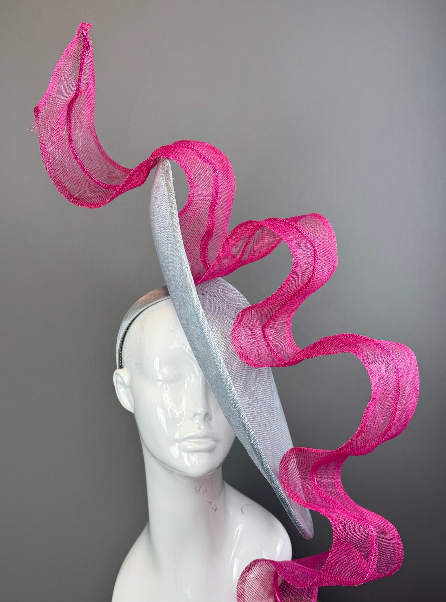 Light Blue and Pink Kentucky Derby fascinator, Derby Hat Alternative (PLATINUM LINE)