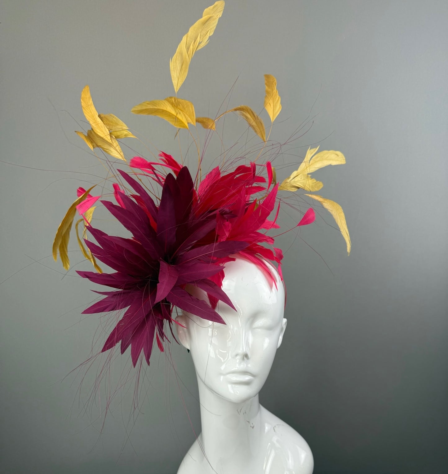 Wine, Pink and Gold Kentucky Derby fascinator, Derby Hat Alternative