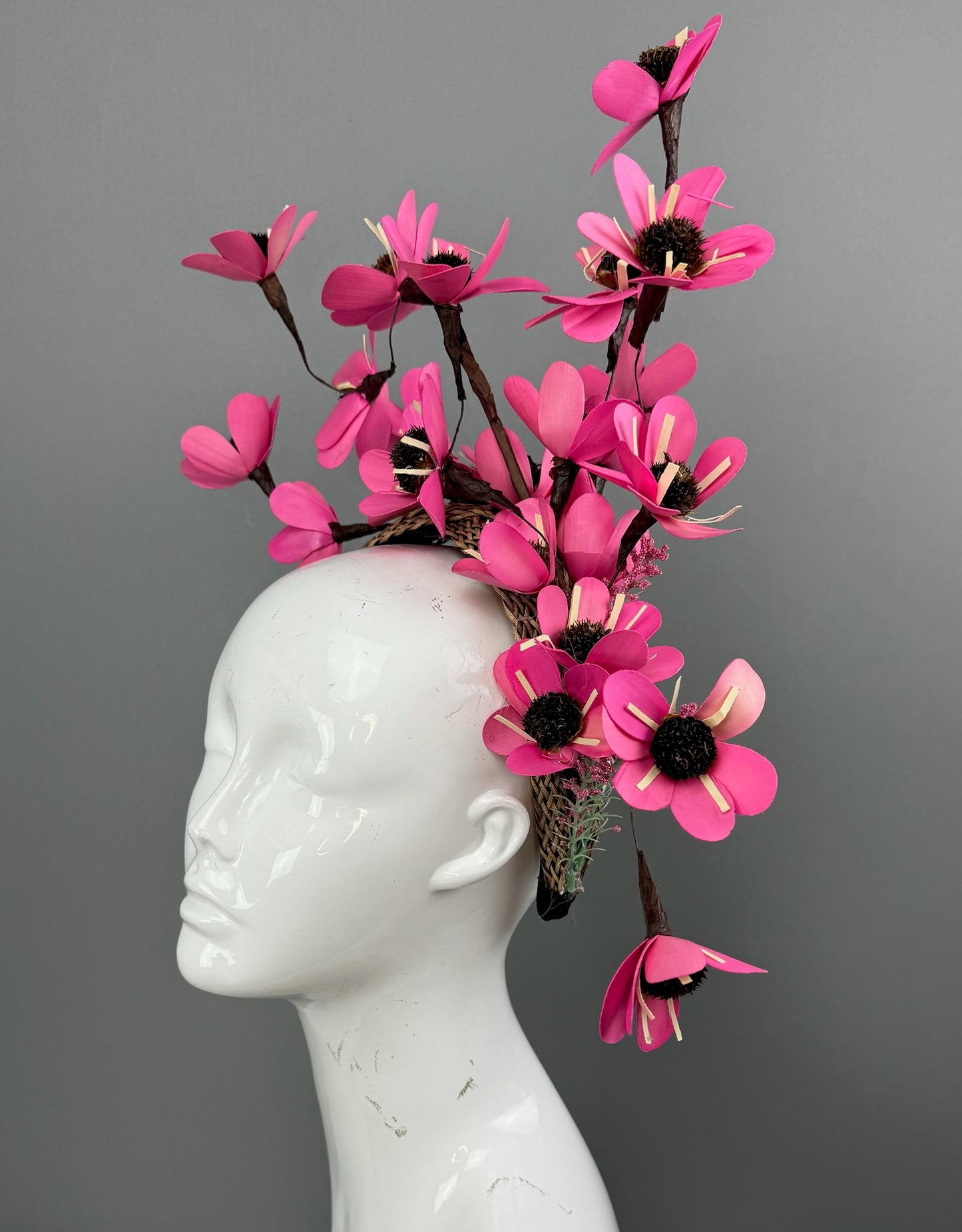Pink and Green Kentucky Derby fascinator, Derby Hat Alternative