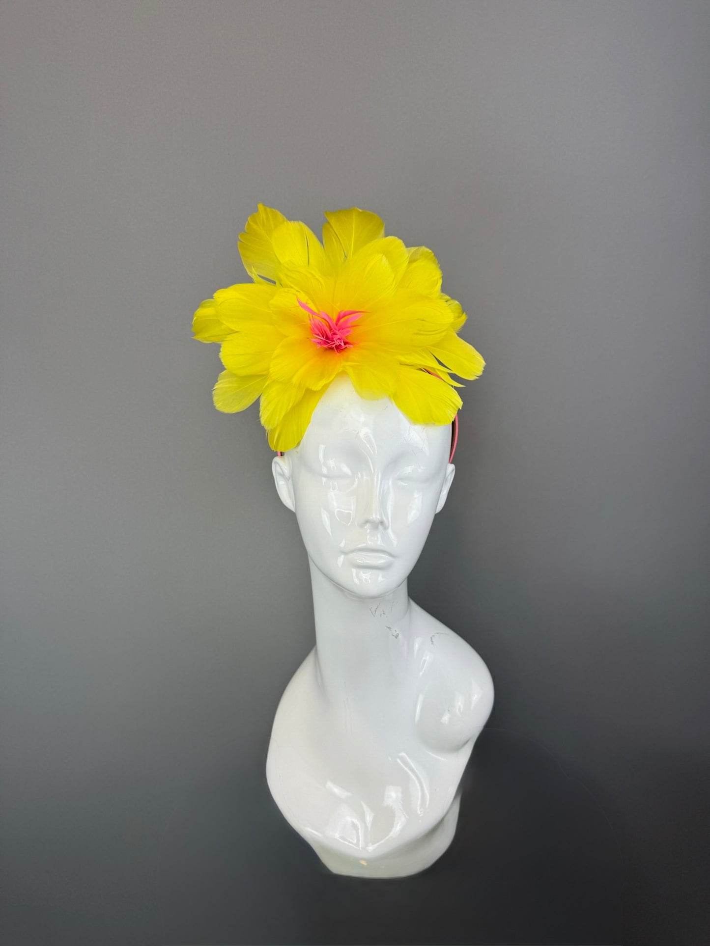 Yellow and Pink Kentucky Derby fascinator, Derby Hat Alternative (SILVER LINE)