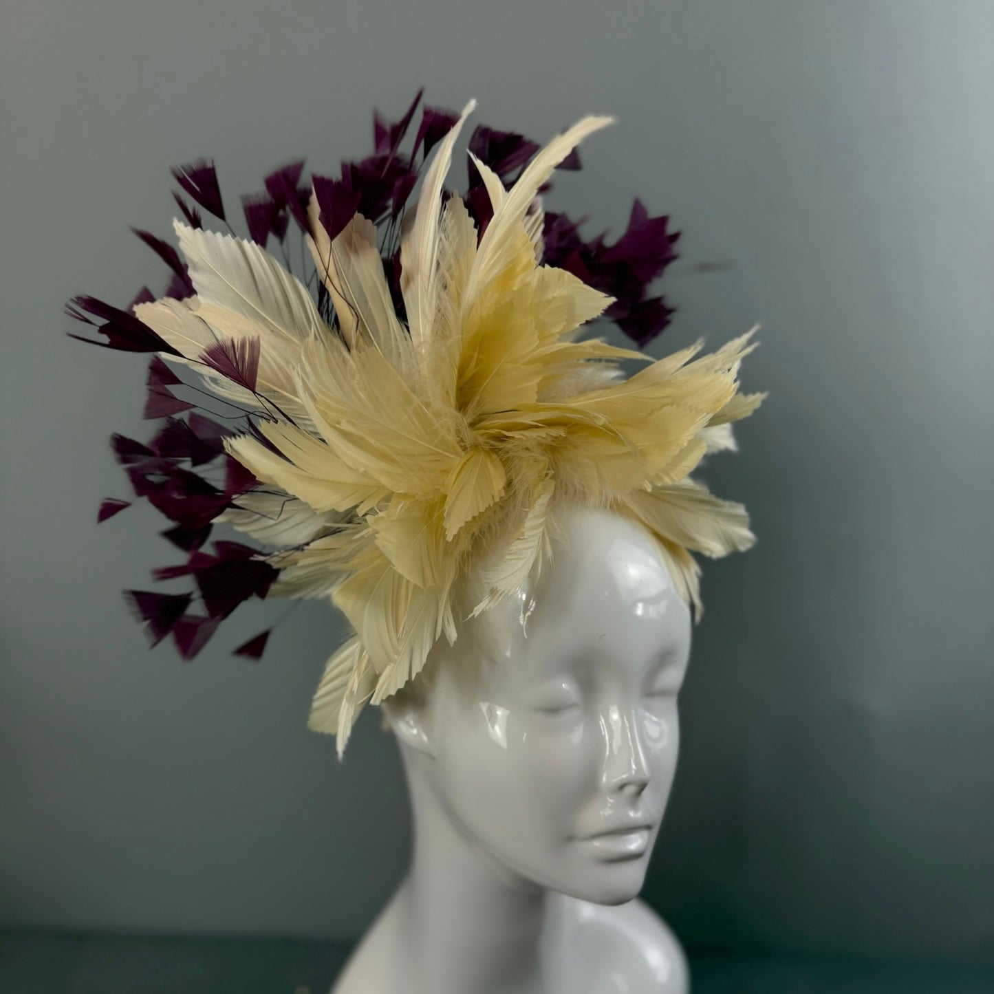 Tan and Maroon Kentucky Derby fascinator, Derby Hat Alternative