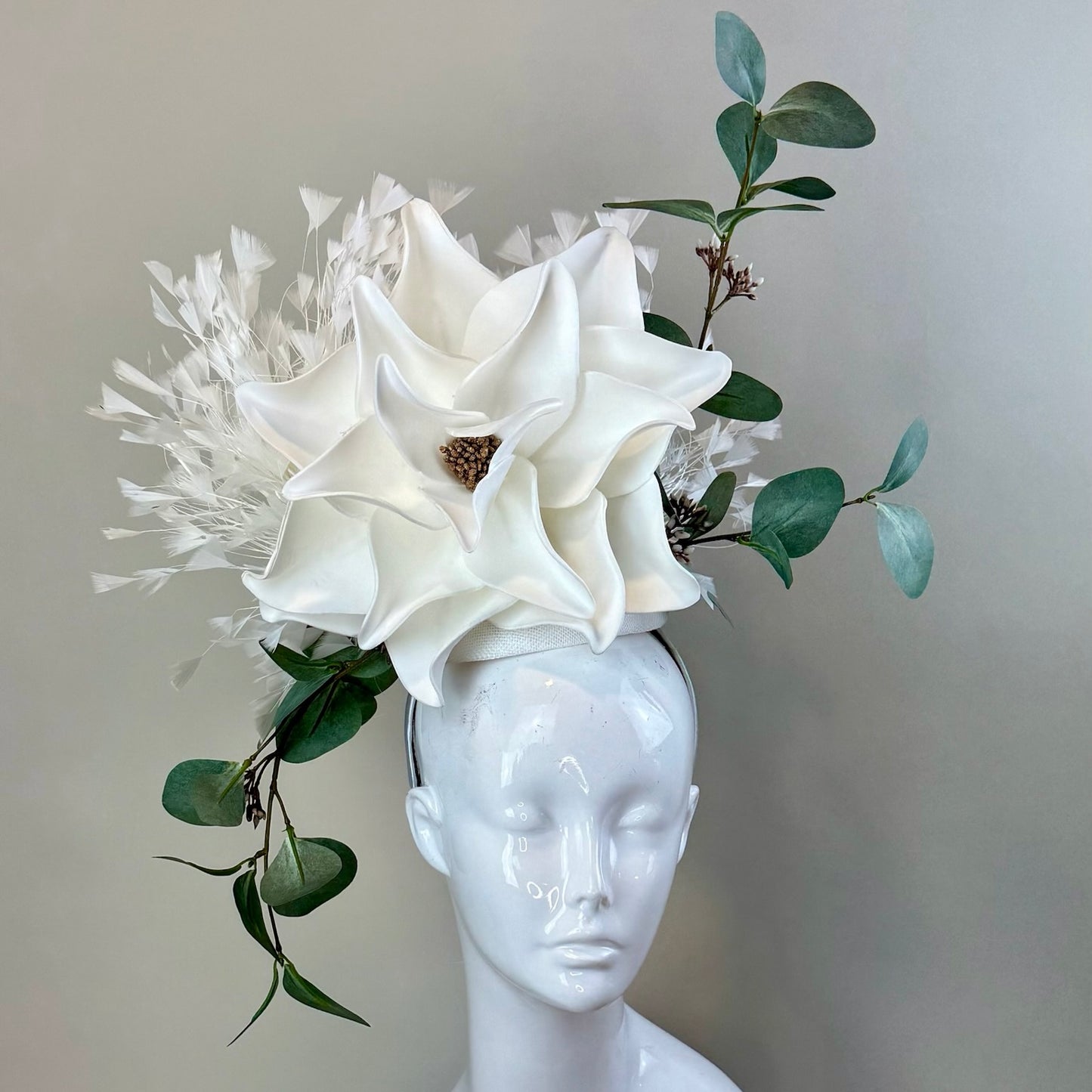White and Green Derby Fascinator, Kentucky Derby Hat Alternative, Kentucky derby hat (GOLD LINE)