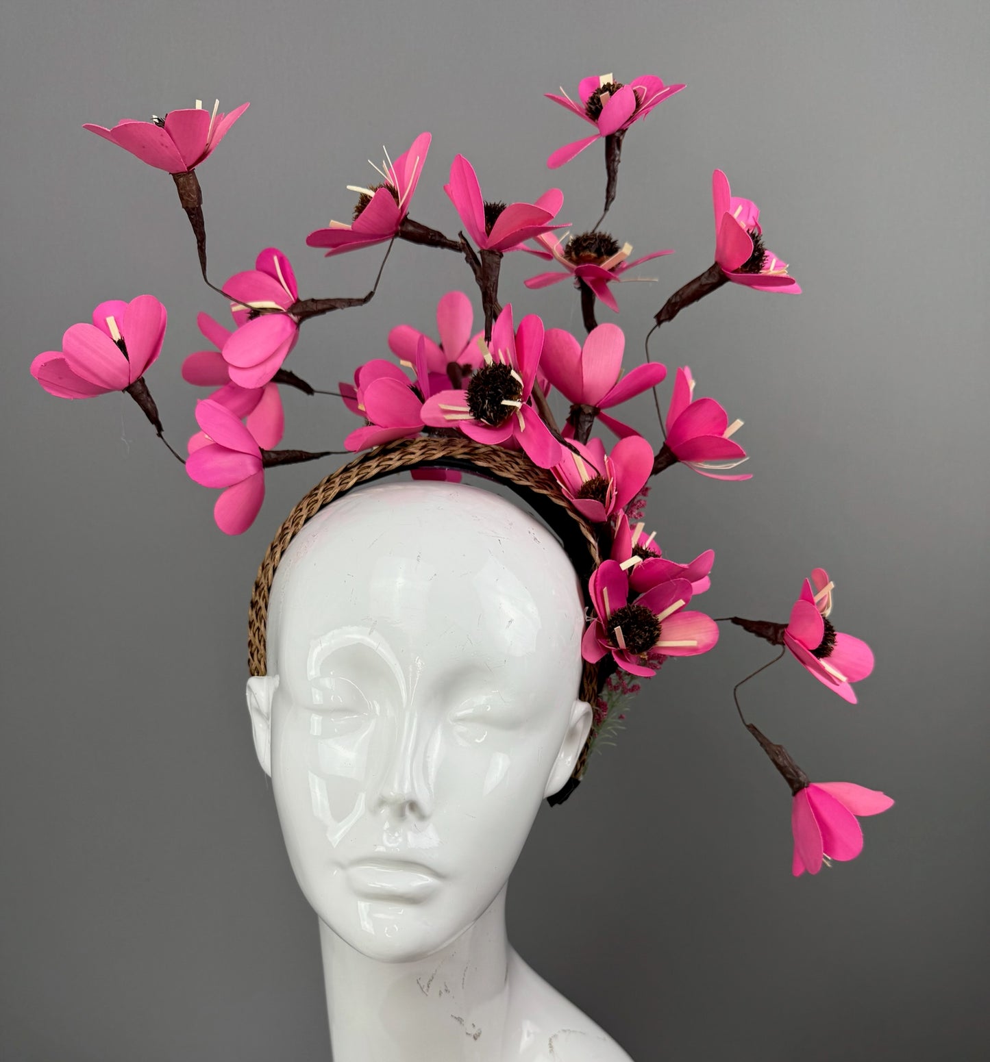 Pink and Green Kentucky Derby fascinator, Derby Hat Alternative