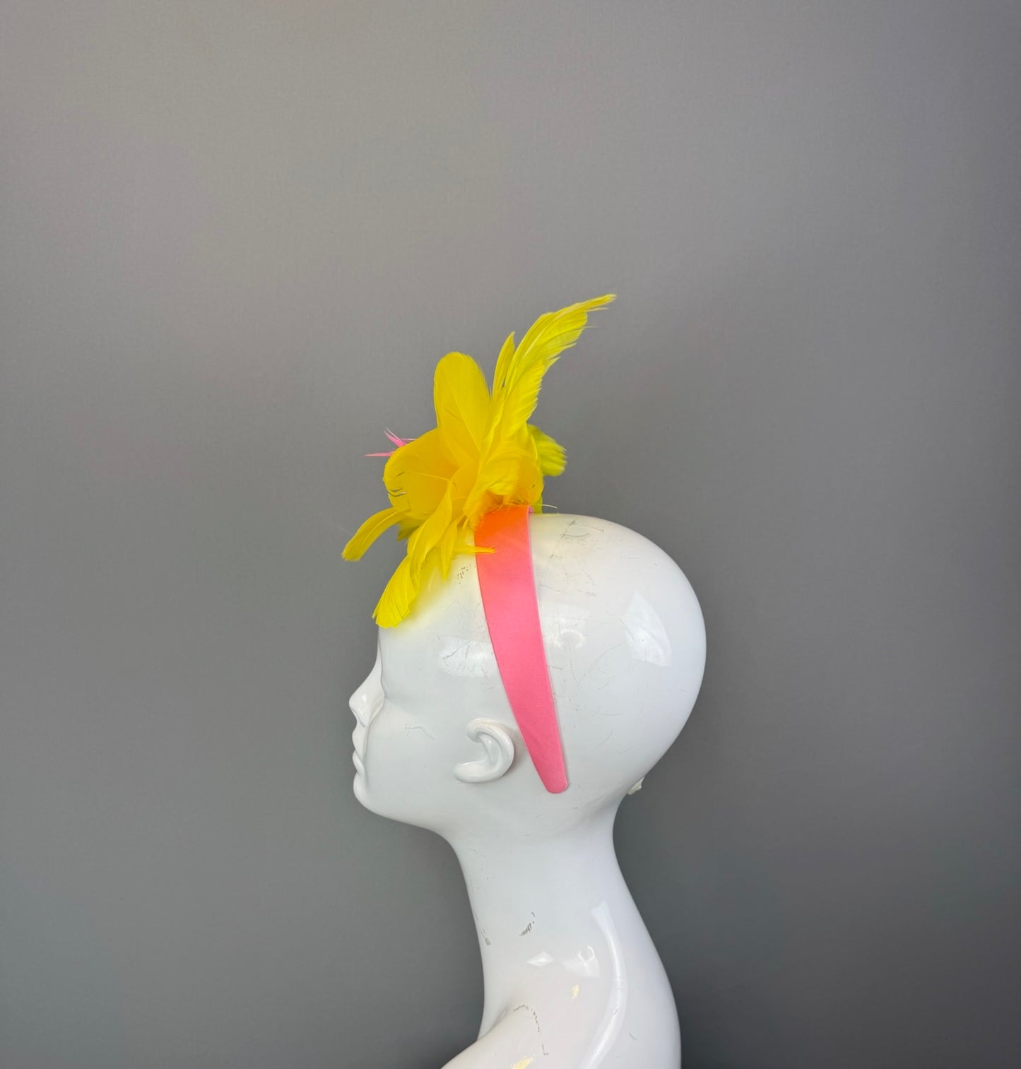 Yellow and Pink Kentucky Derby fascinator, Derby Hat Alternative (SILVER LINE)