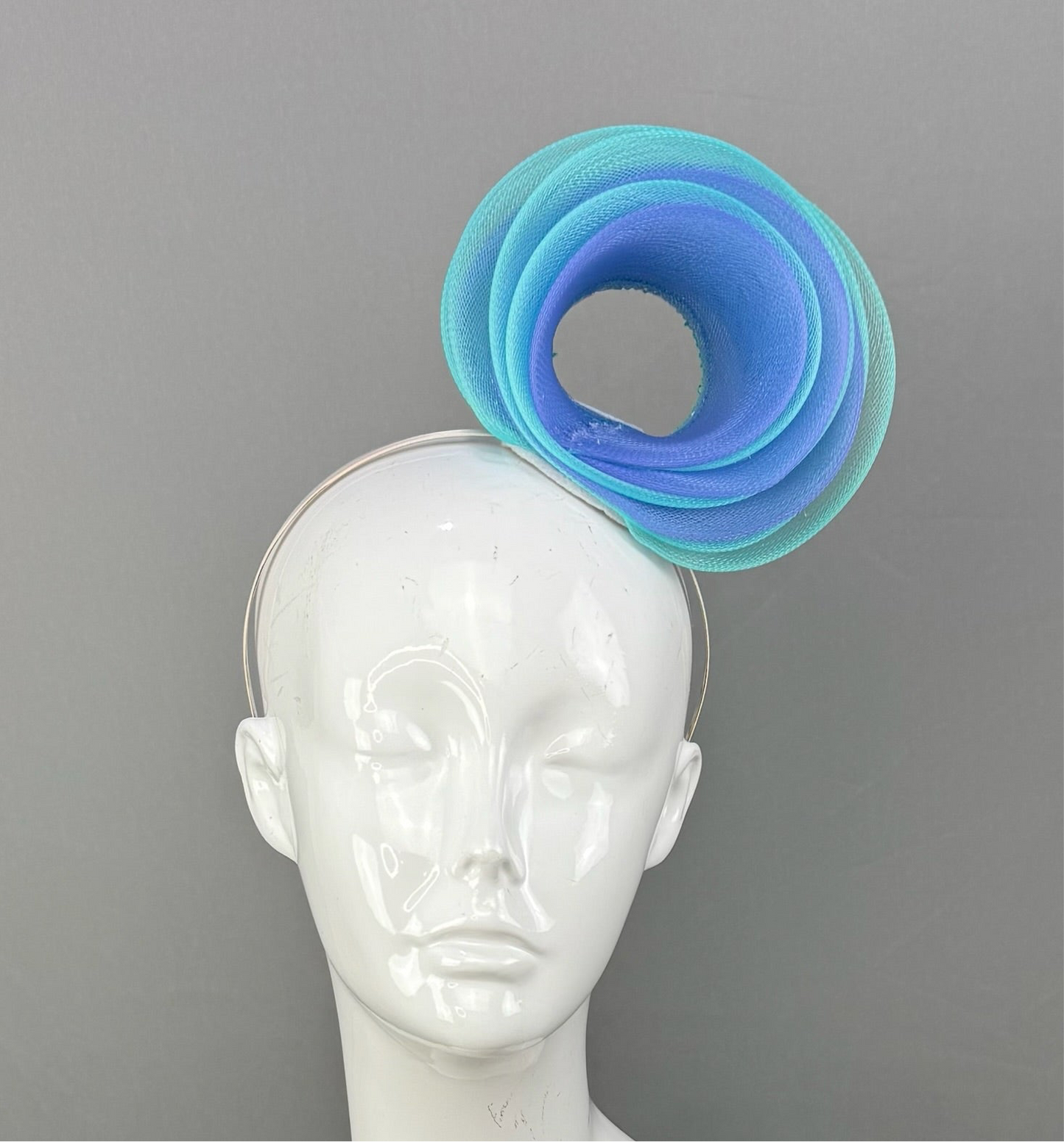 Blue Kentucky Derby fascinator, Derby Hat Alternative (SILVER LINE)
