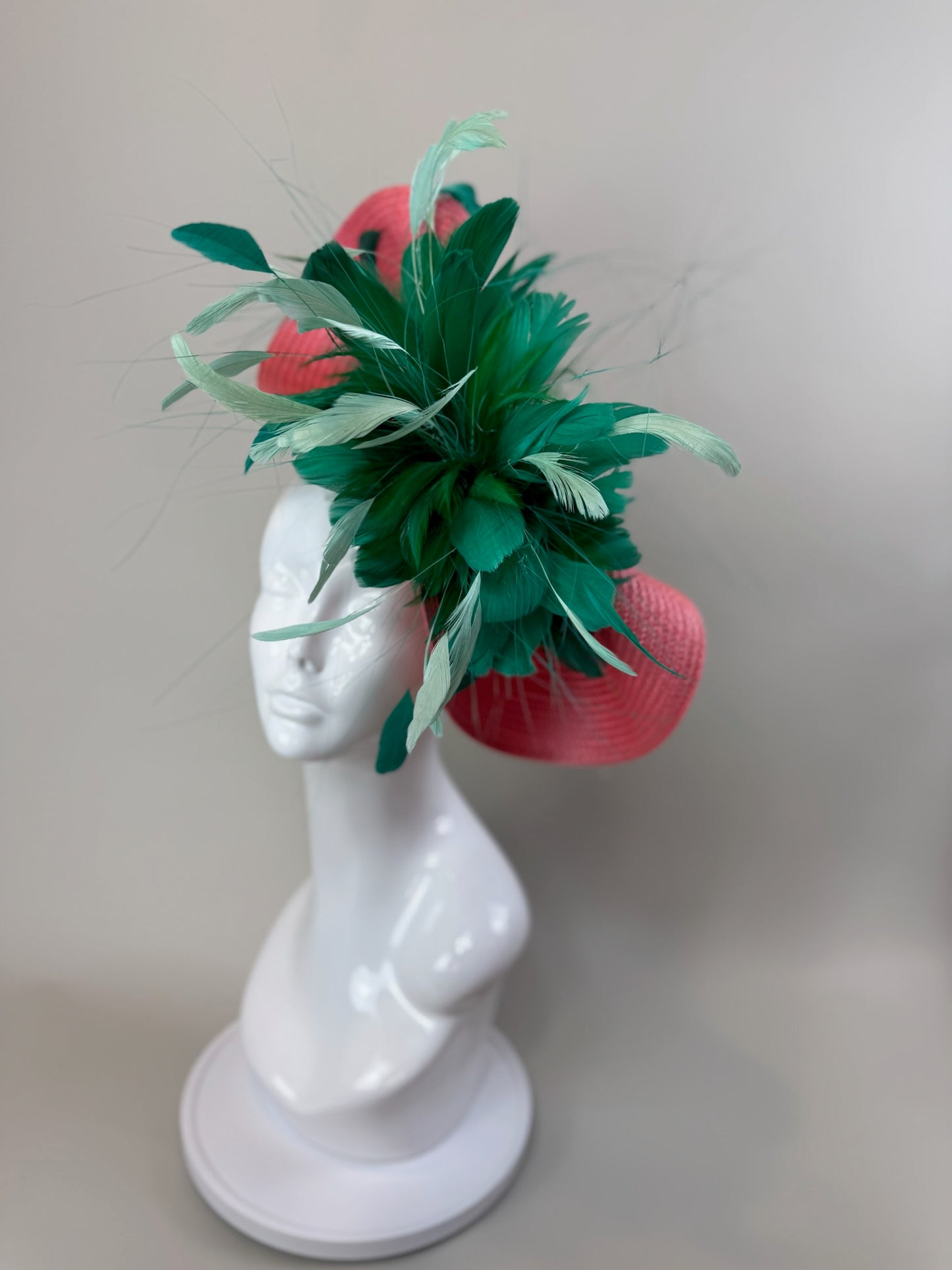 Green and Pink Kentucky Derby fascinator, Derby Hat Alternative
