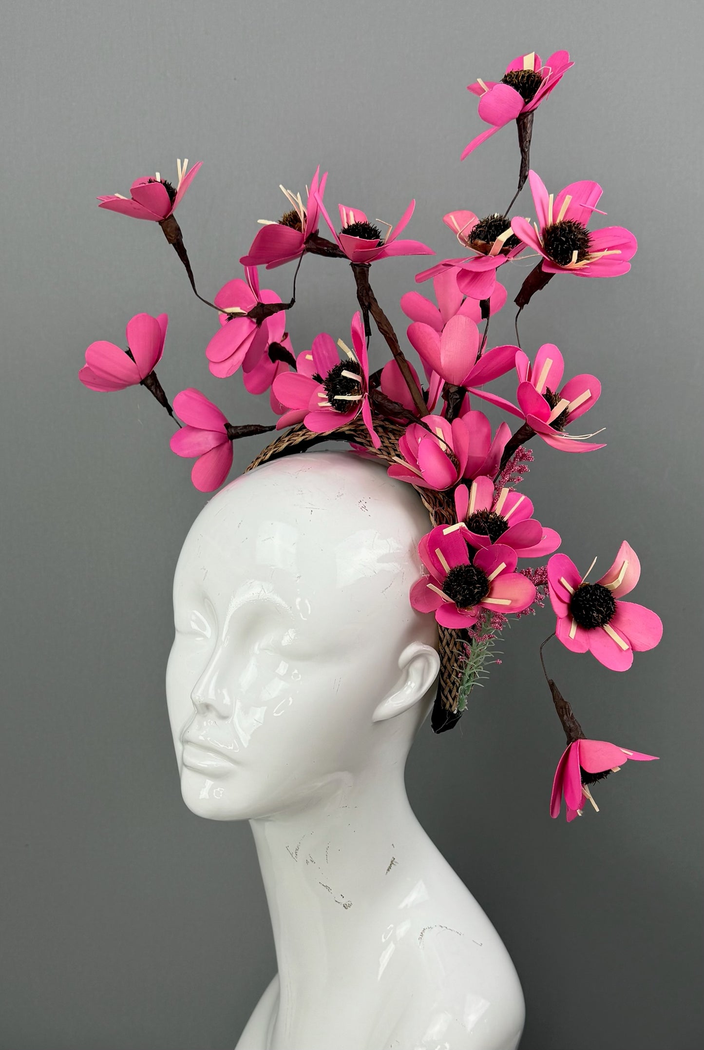 Pink and Green Kentucky Derby fascinator, Derby Hat Alternative