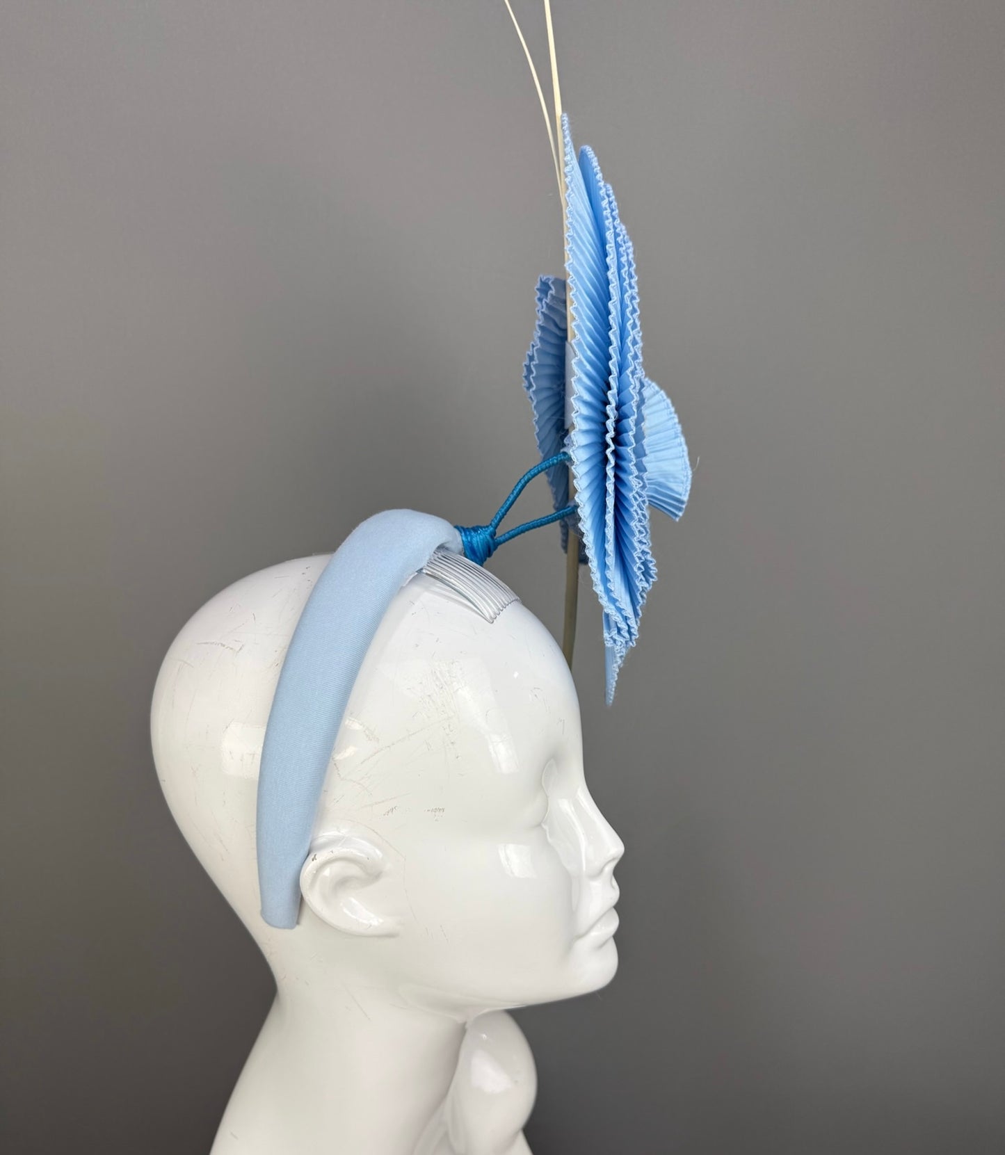 Blue Kentucky Derby fascinator, Derby Hat Alternative (PLATINUM LINE)