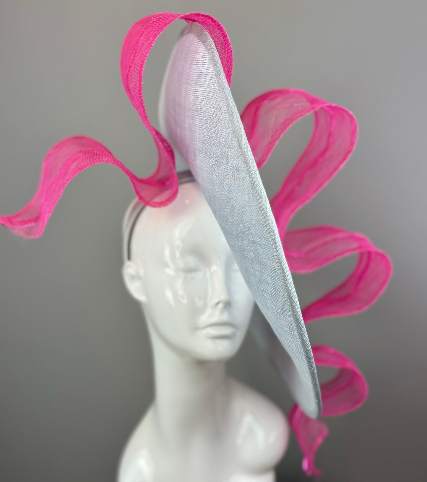 Light Blue and Pink Kentucky Derby fascinator, Derby Hat Alternative (PLATINUM LINE)