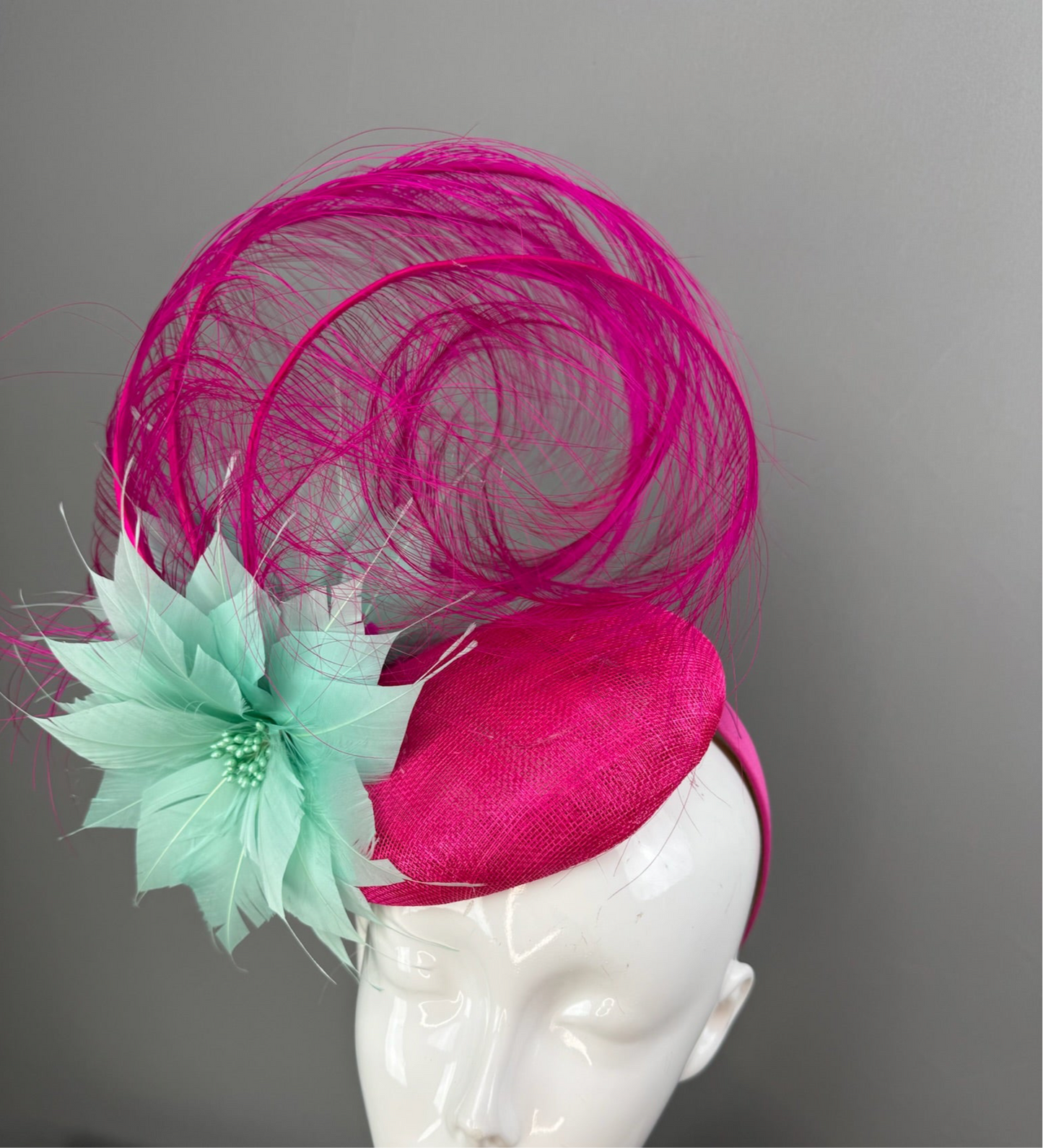 Turquoise and Pink Kentucky Derby fascinator, Derby Hat Alternative