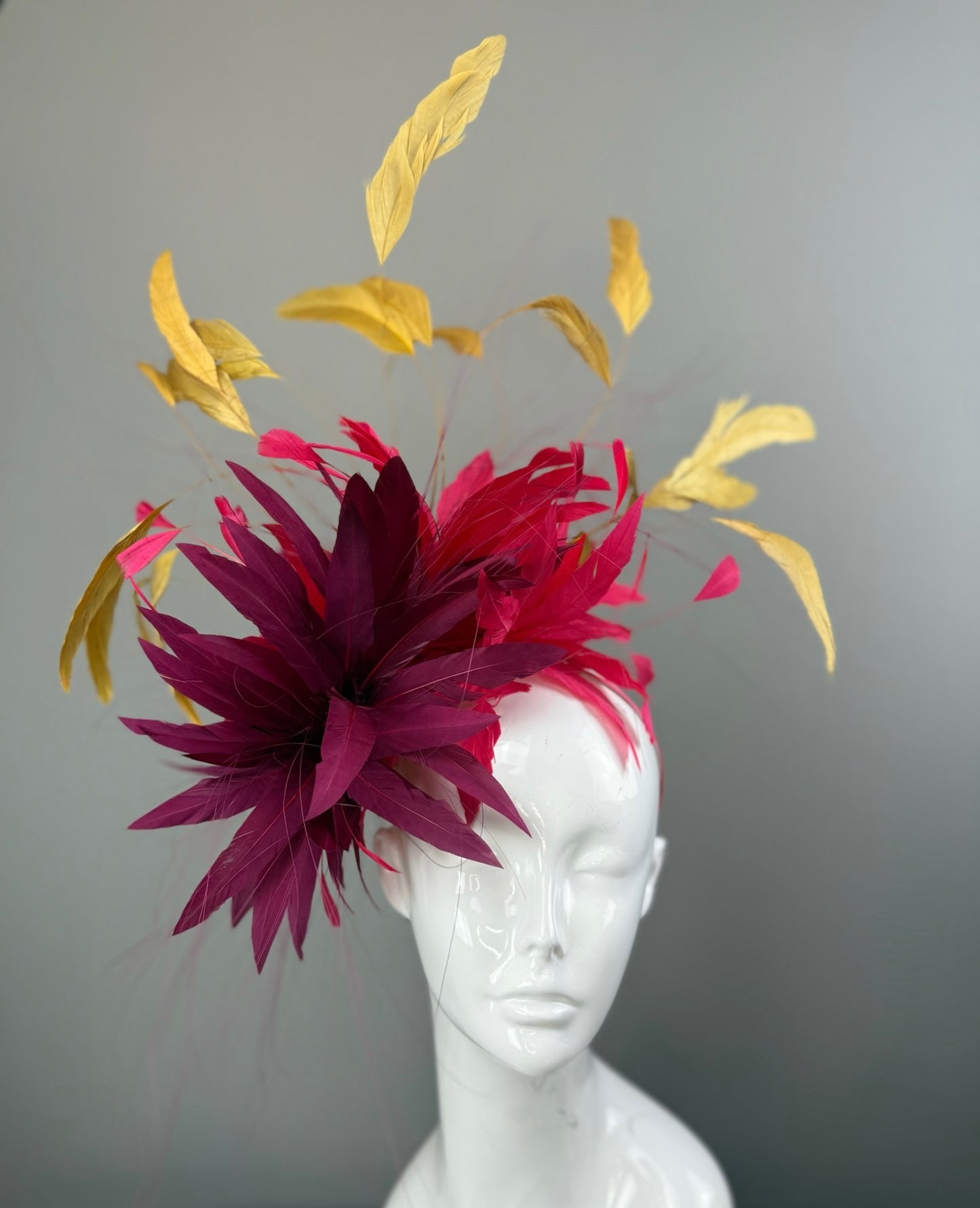 Wine, Pink and Gold Kentucky Derby fascinator, Derby Hat Alternative