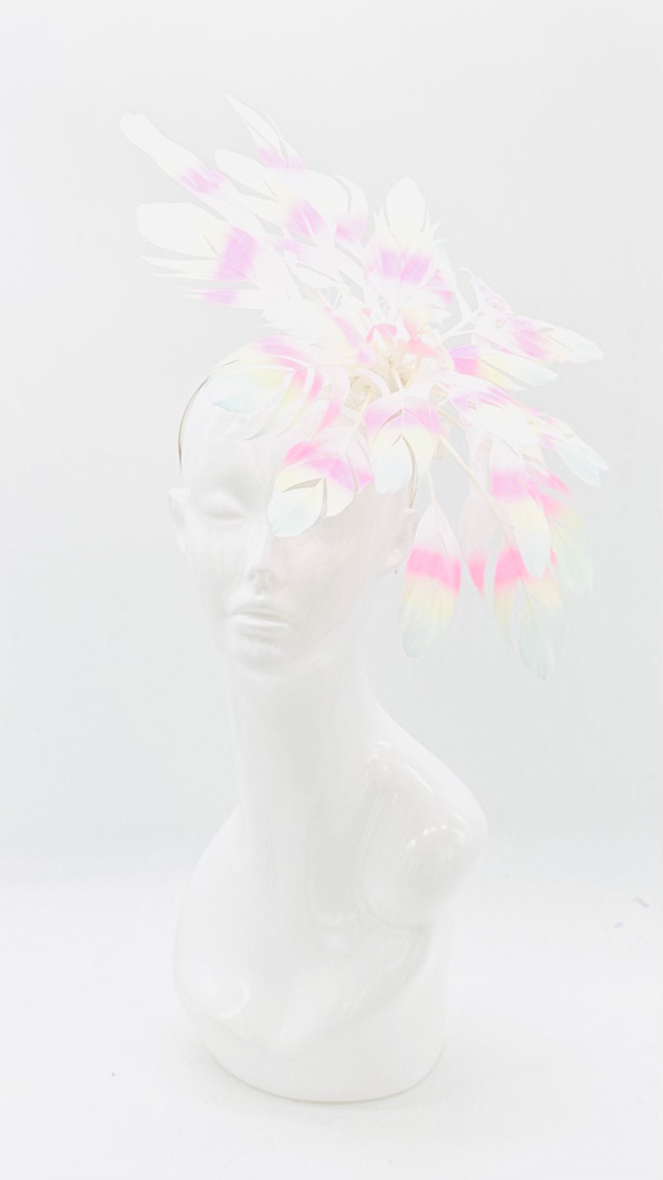 Pink and orange Kentucky Derby Fascinator, Oaks, Thurby, headpiece, derby hat Kentucky Derby Hat Alternative, Floral Fascinator (GOLD LINE)