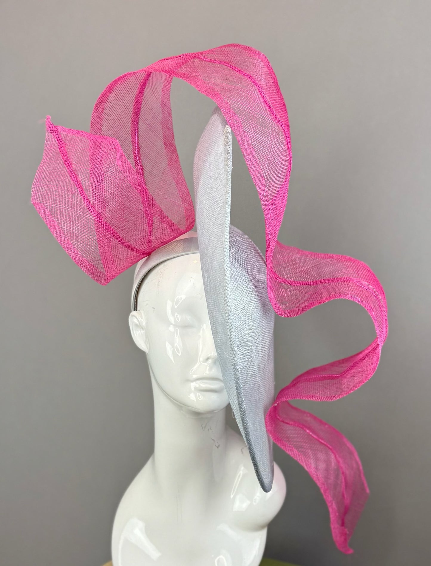 Light Blue and Pink Kentucky Derby fascinator, Derby Hat Alternative (PLATINUM LINE)