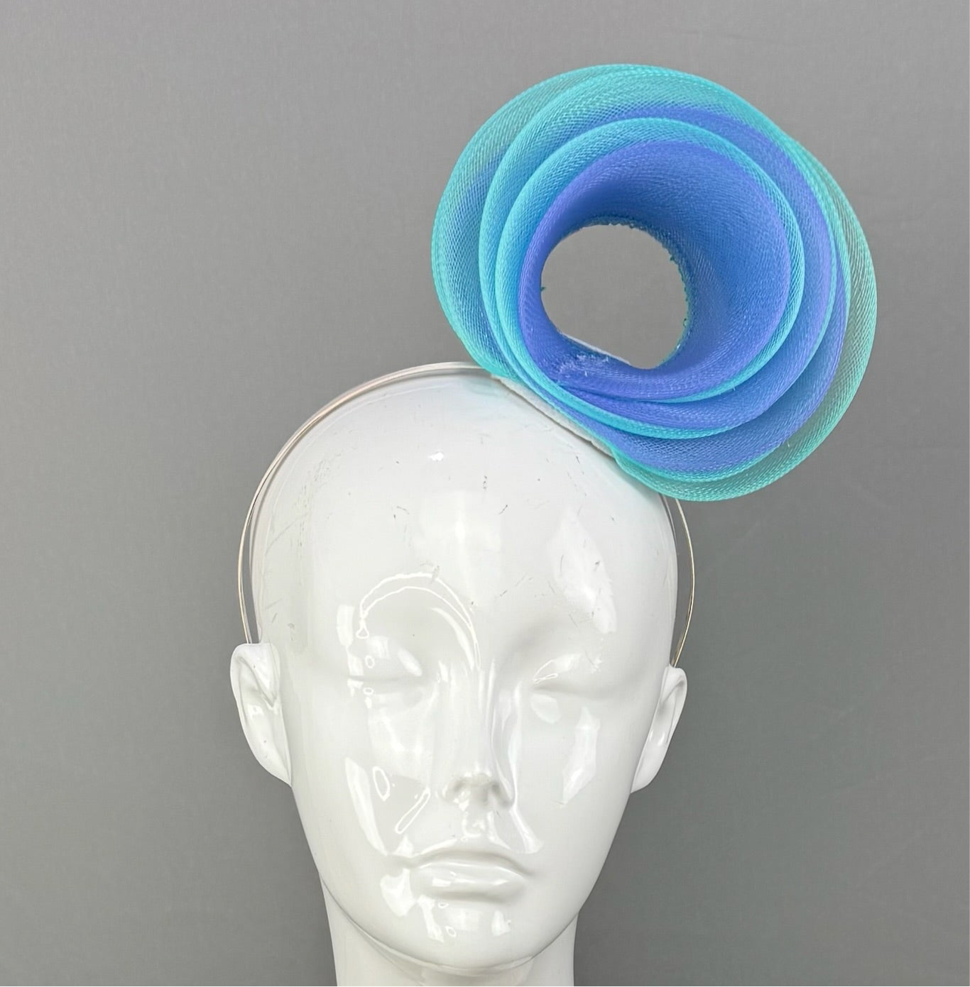 Blue Kentucky Derby fascinator, Derby Hat Alternative (SILVER LINE)