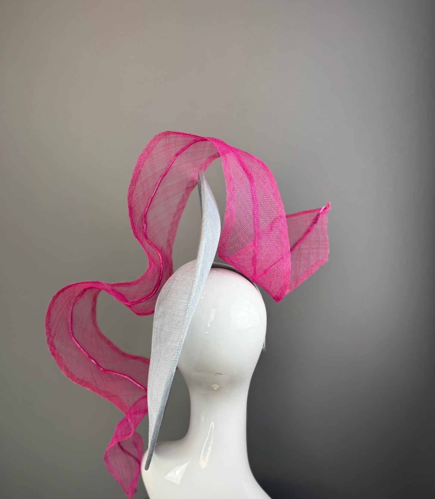 Light Blue and Pink Kentucky Derby fascinator, Derby Hat Alternative (PLATINUM LINE)