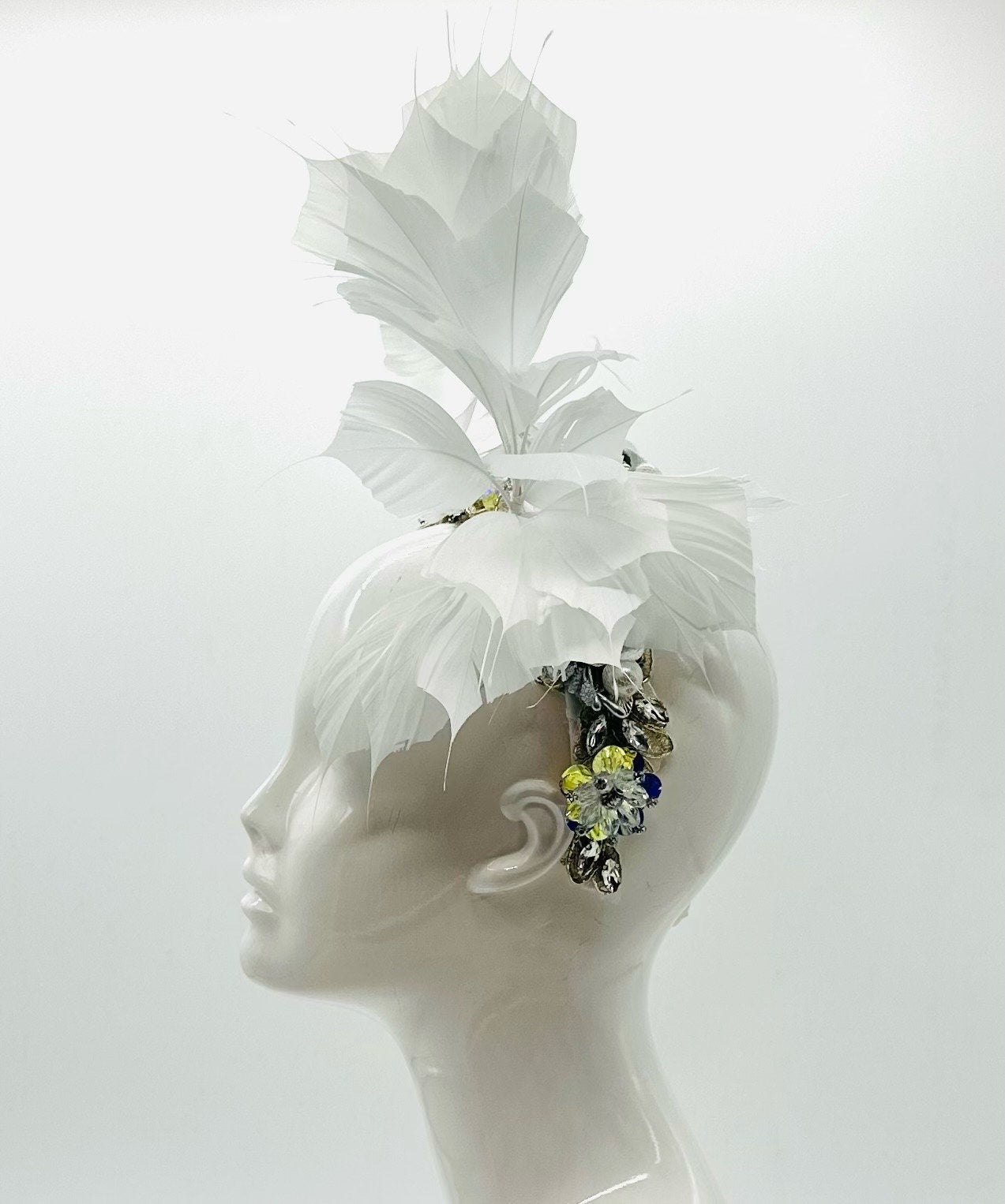 White Derby Fascinator, Kentucky Derby Hat Alternative, Kentucky derby hat (SILVER LINE multiple color options available)