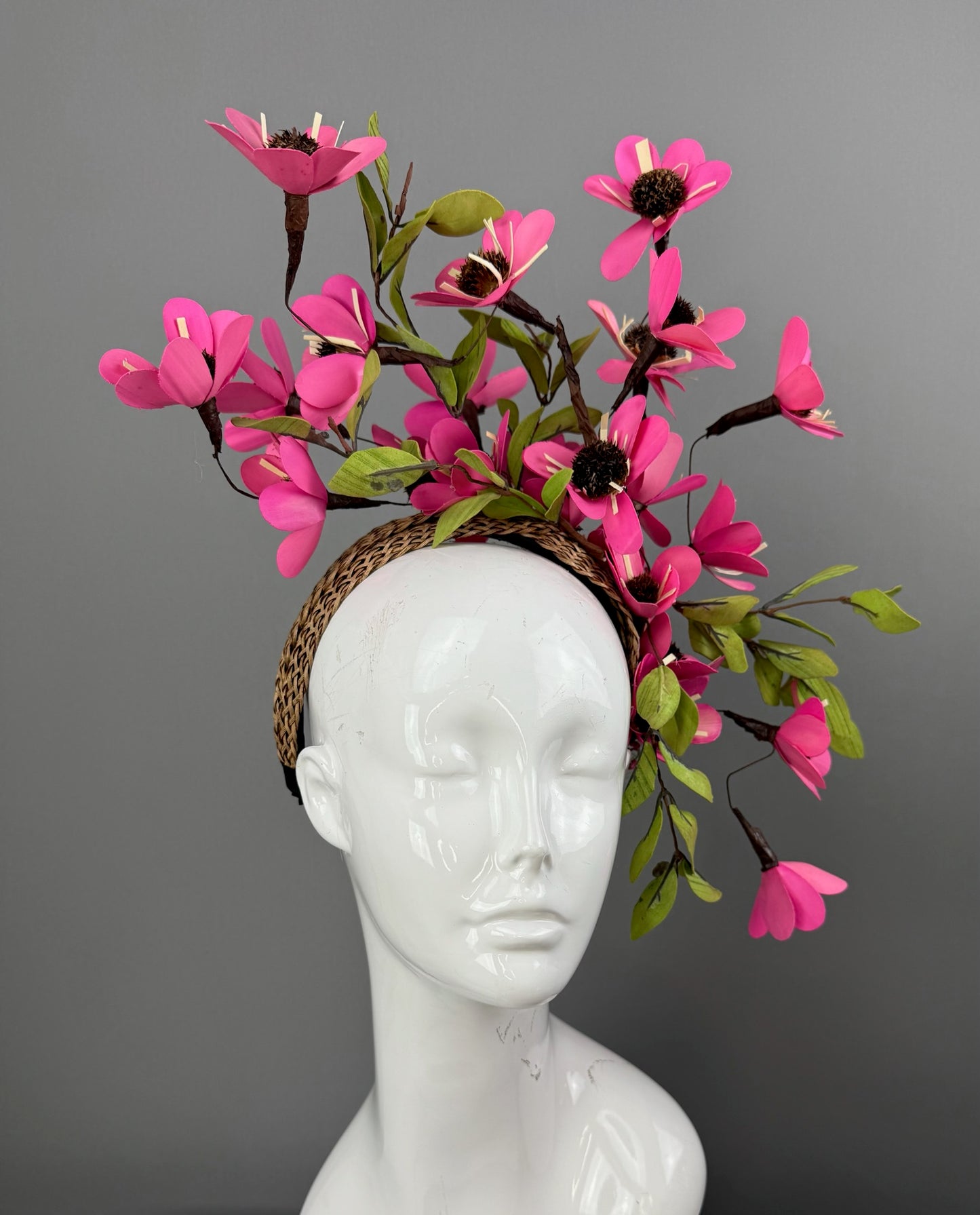 Pink and Green Kentucky Derby fascinator, Derby Hat Alternative