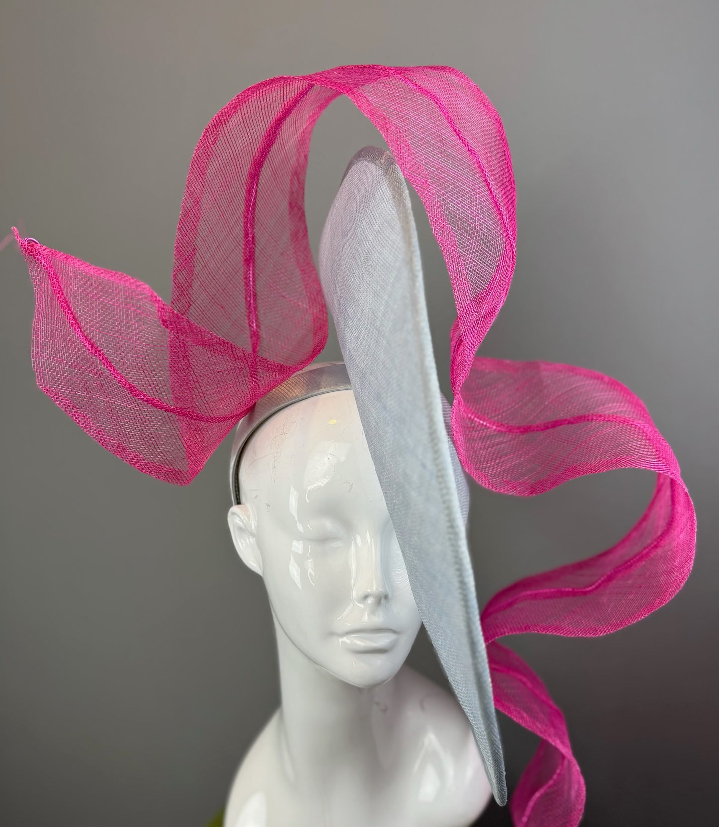 Light Blue and Pink Kentucky Derby fascinator, Derby Hat Alternative (PLATINUM LINE)
