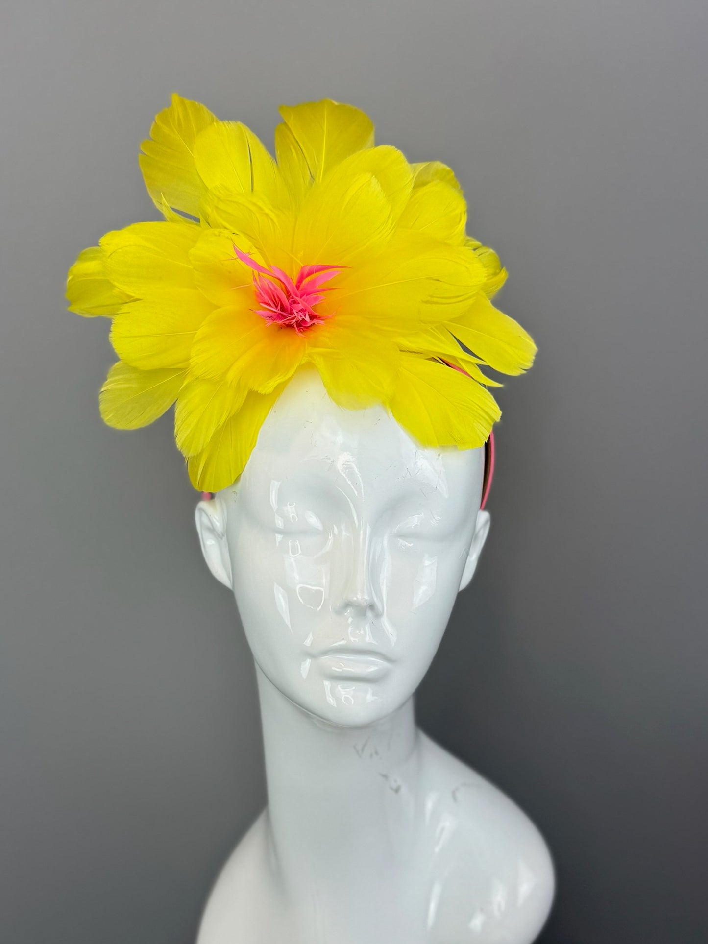 Yellow and Pink Kentucky Derby fascinator, Derby Hat Alternative (SILVER LINE)
