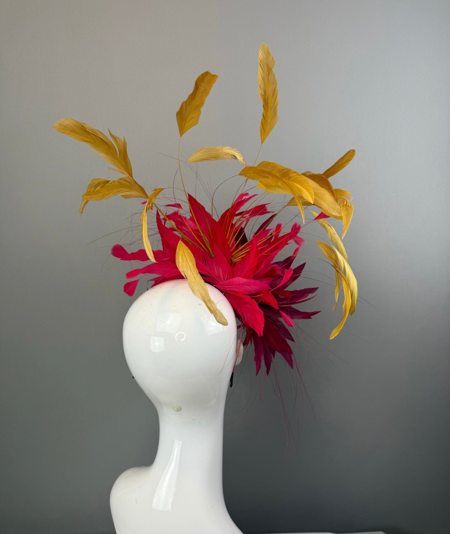 Wine, Pink and Gold Kentucky Derby fascinator, Derby Hat Alternative