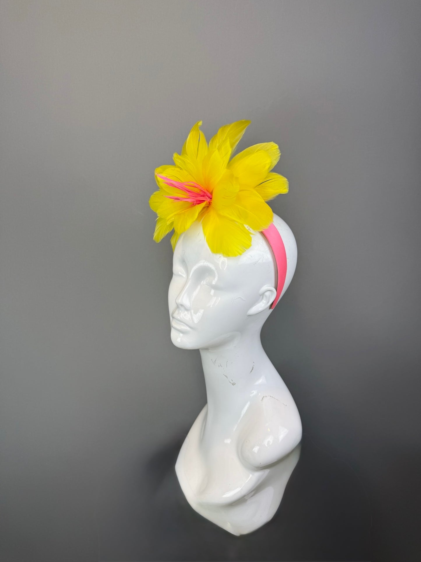 Yellow and Pink Kentucky Derby fascinator, Derby Hat Alternative (SILVER LINE)