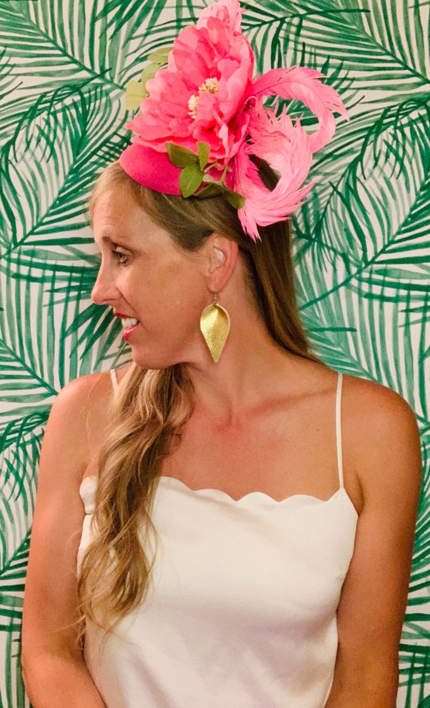 Kentucky derby hat, fascinator, floral headpiece, derby hat alternative (GOLD LINE)