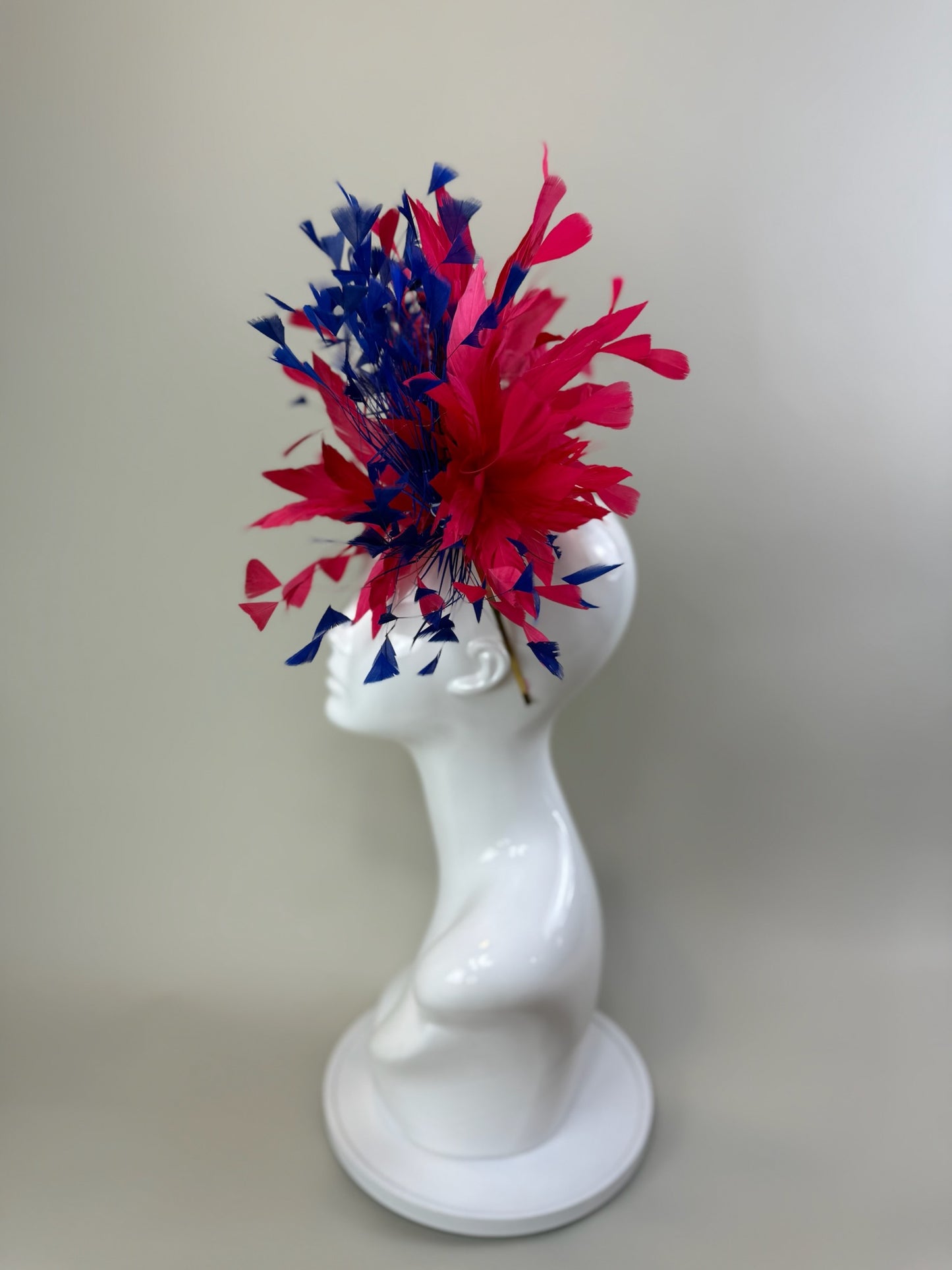 Watermelon and Blue Kentucky Derby fascinator, Derby Hat Alternative (GOLD LINE)