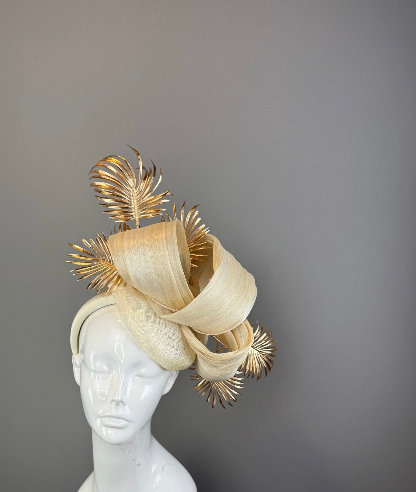 Gold Kentucky Derby fascinator, Derby Hat Alternative (GOLD LINE)