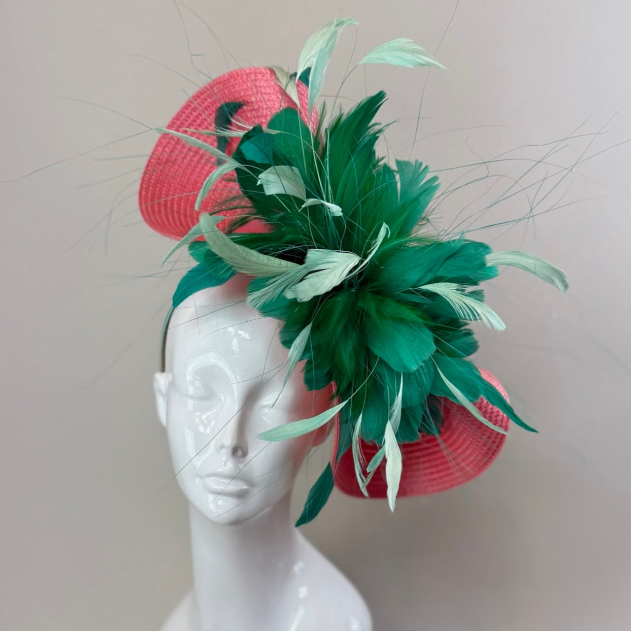 Green and Pink Kentucky Derby fascinator, Derby Hat Alternative