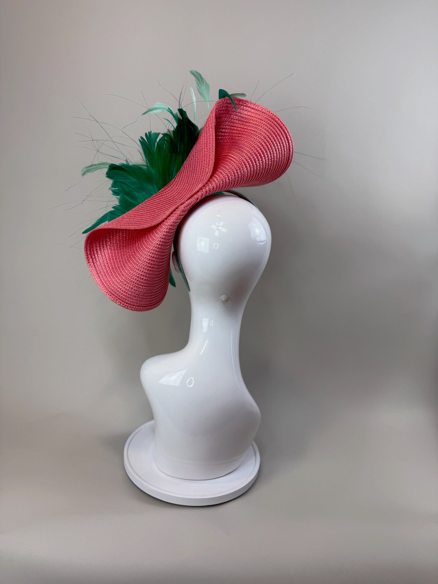 Green and Pink Kentucky Derby fascinator, Derby Hat Alternative