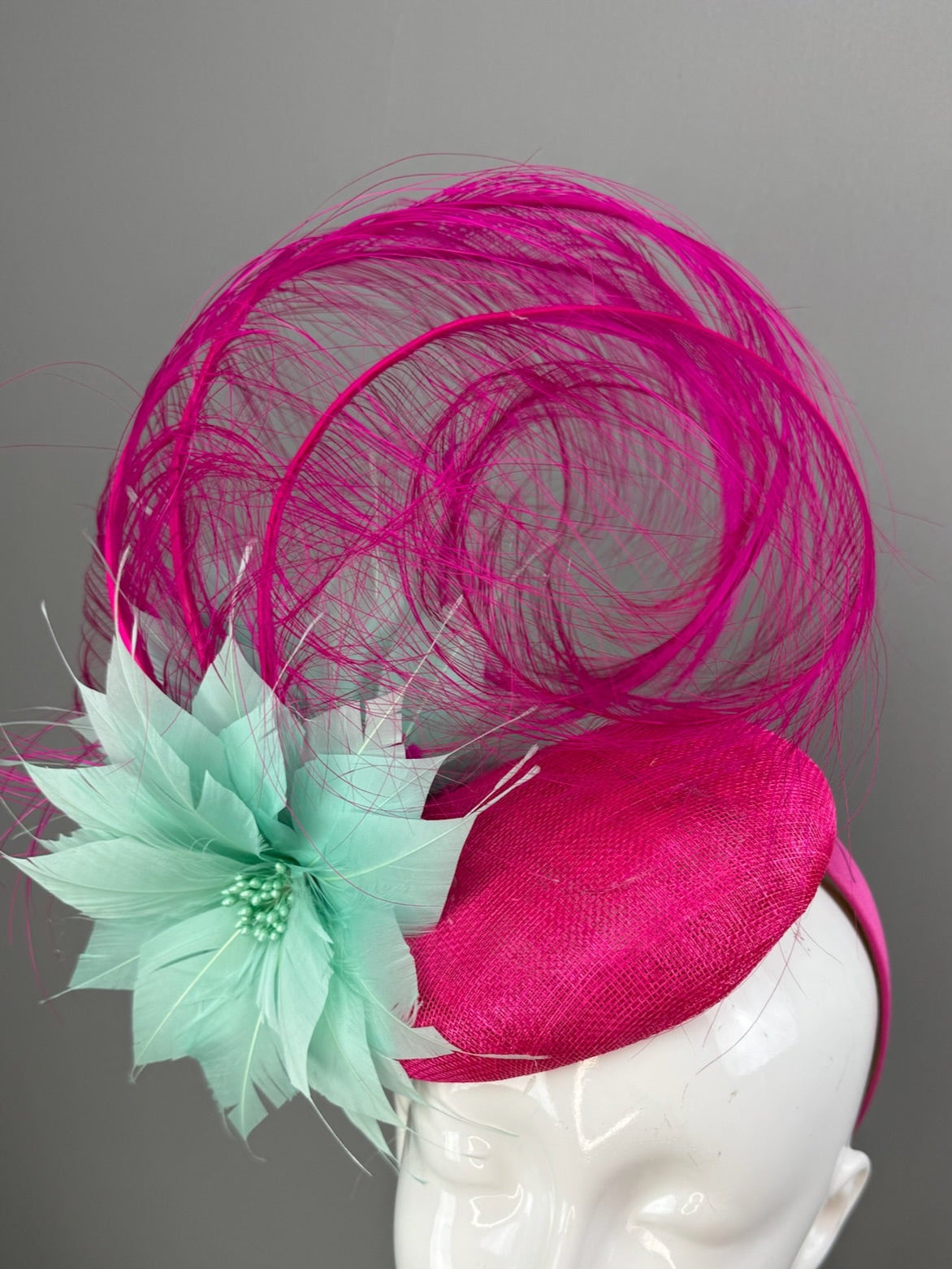 Turquoise and Pink Kentucky Derby fascinator, Derby Hat Alternative