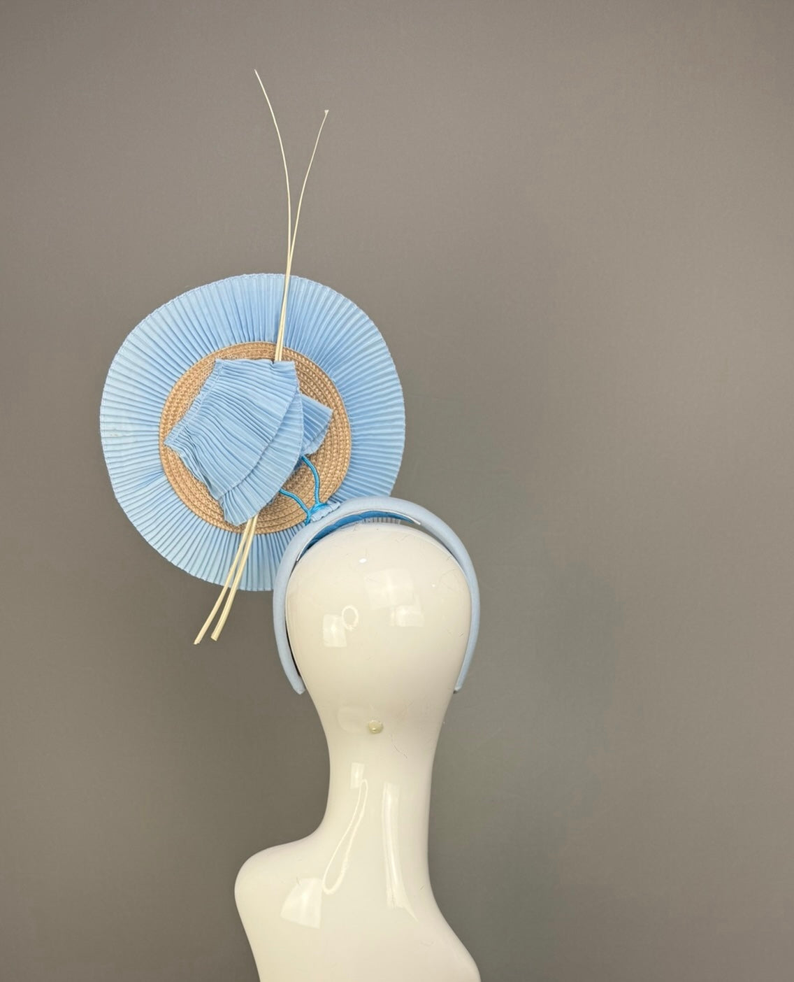 Blue Kentucky Derby fascinator, Derby Hat Alternative (PLATINUM LINE)