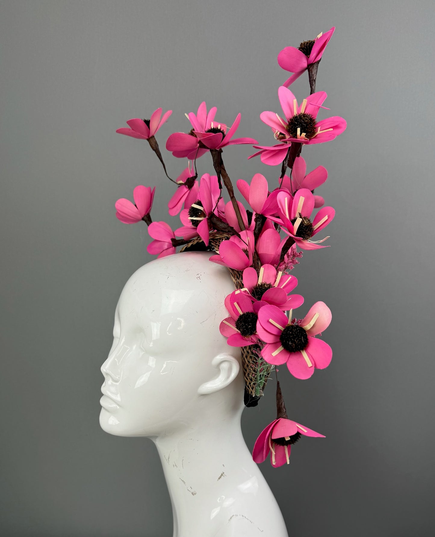 Pink and Green Kentucky Derby fascinator, Derby Hat Alternative
