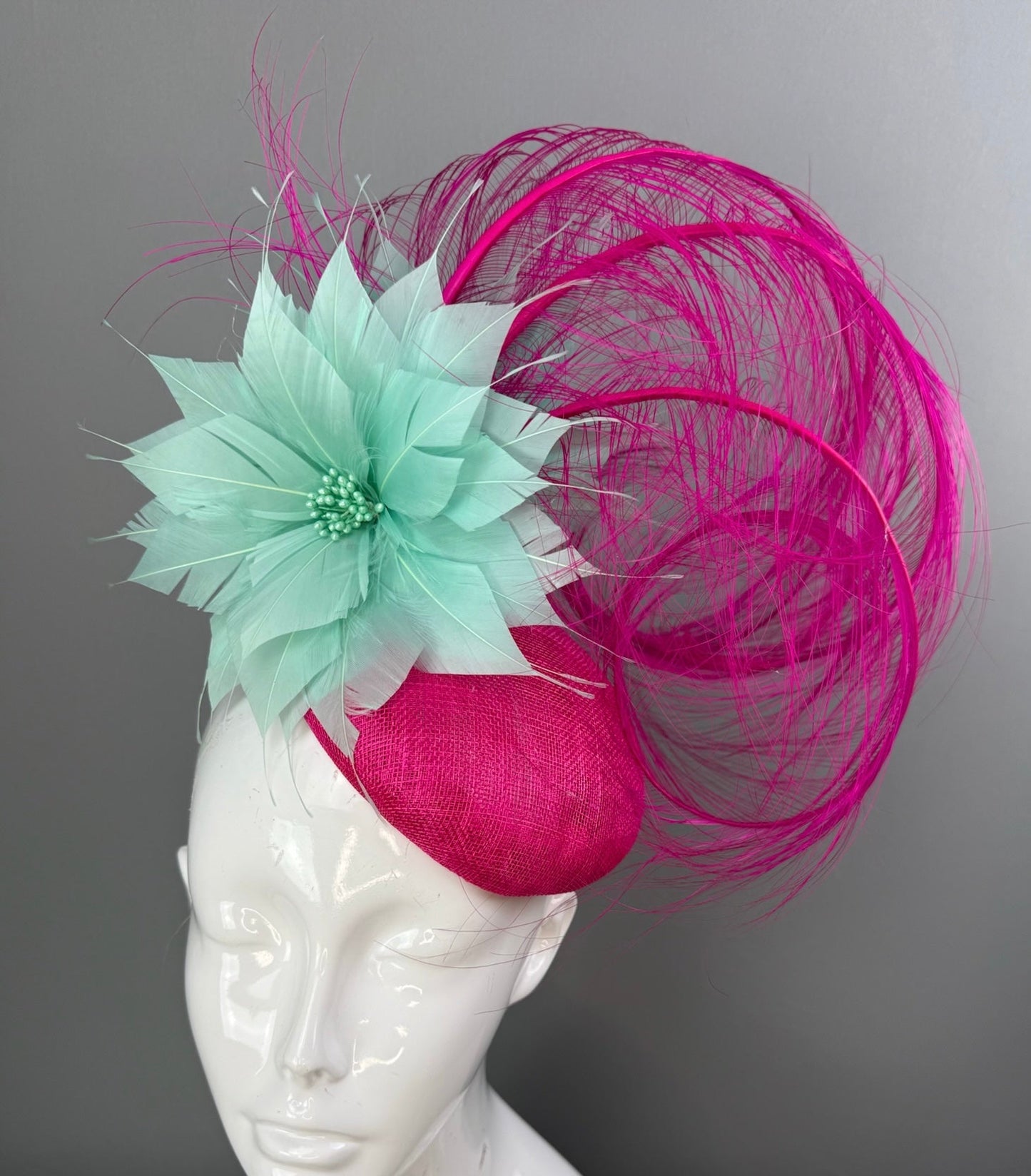 Turquoise and Pink Kentucky Derby fascinator, Derby Hat Alternative