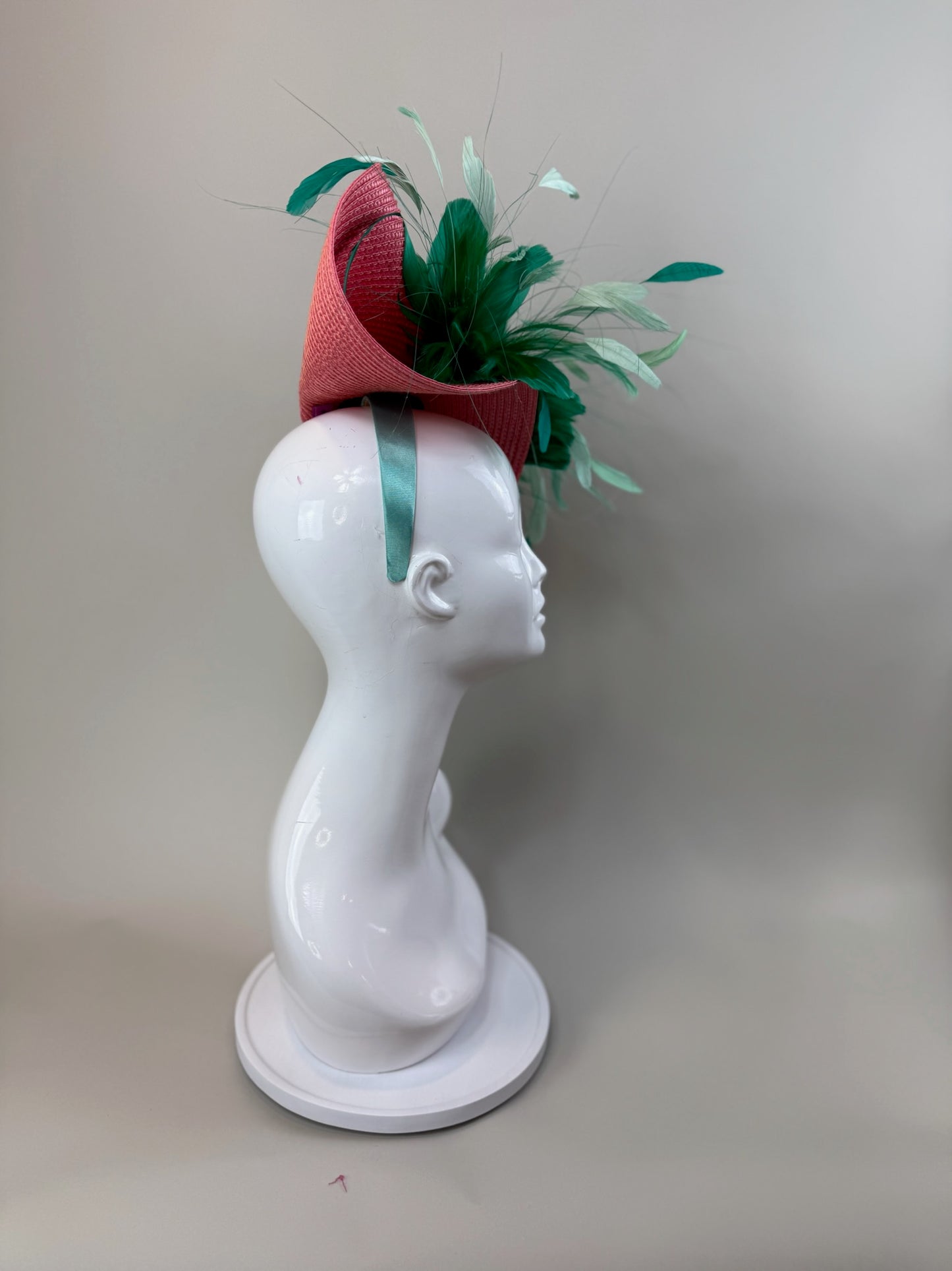 Green and Pink Kentucky Derby fascinator, Derby Hat Alternative