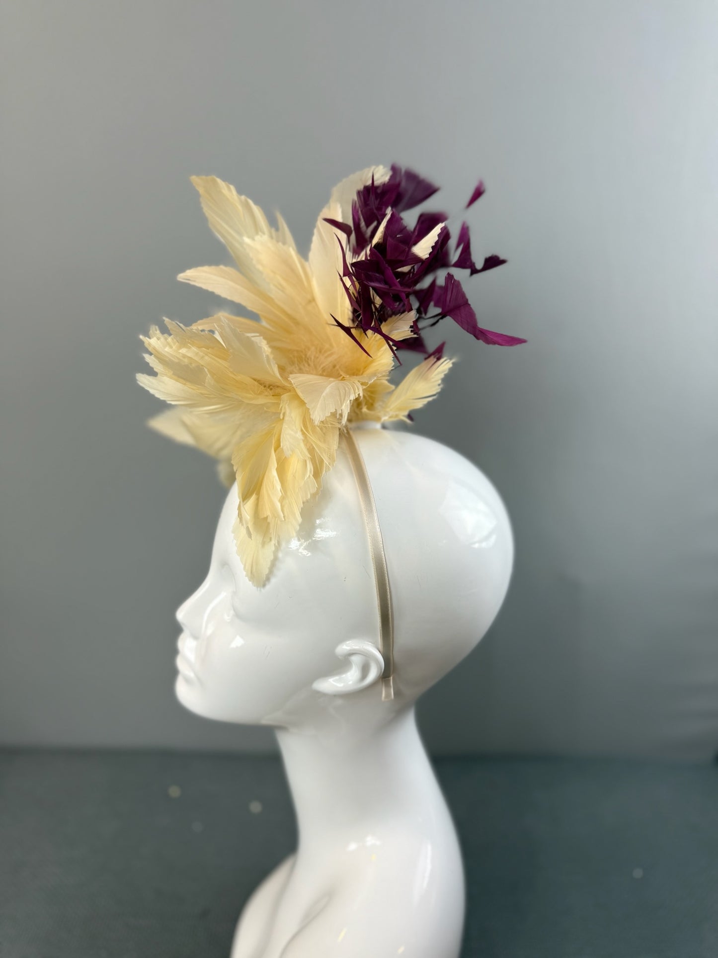 Tan and Maroon Kentucky Derby fascinator, Derby Hat Alternative
