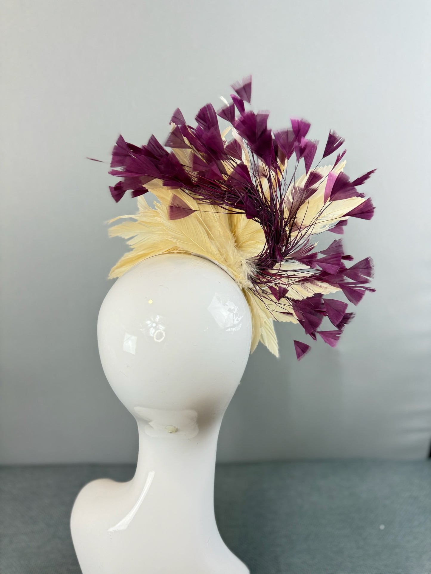 Tan and Maroon Kentucky Derby fascinator, Derby Hat Alternative