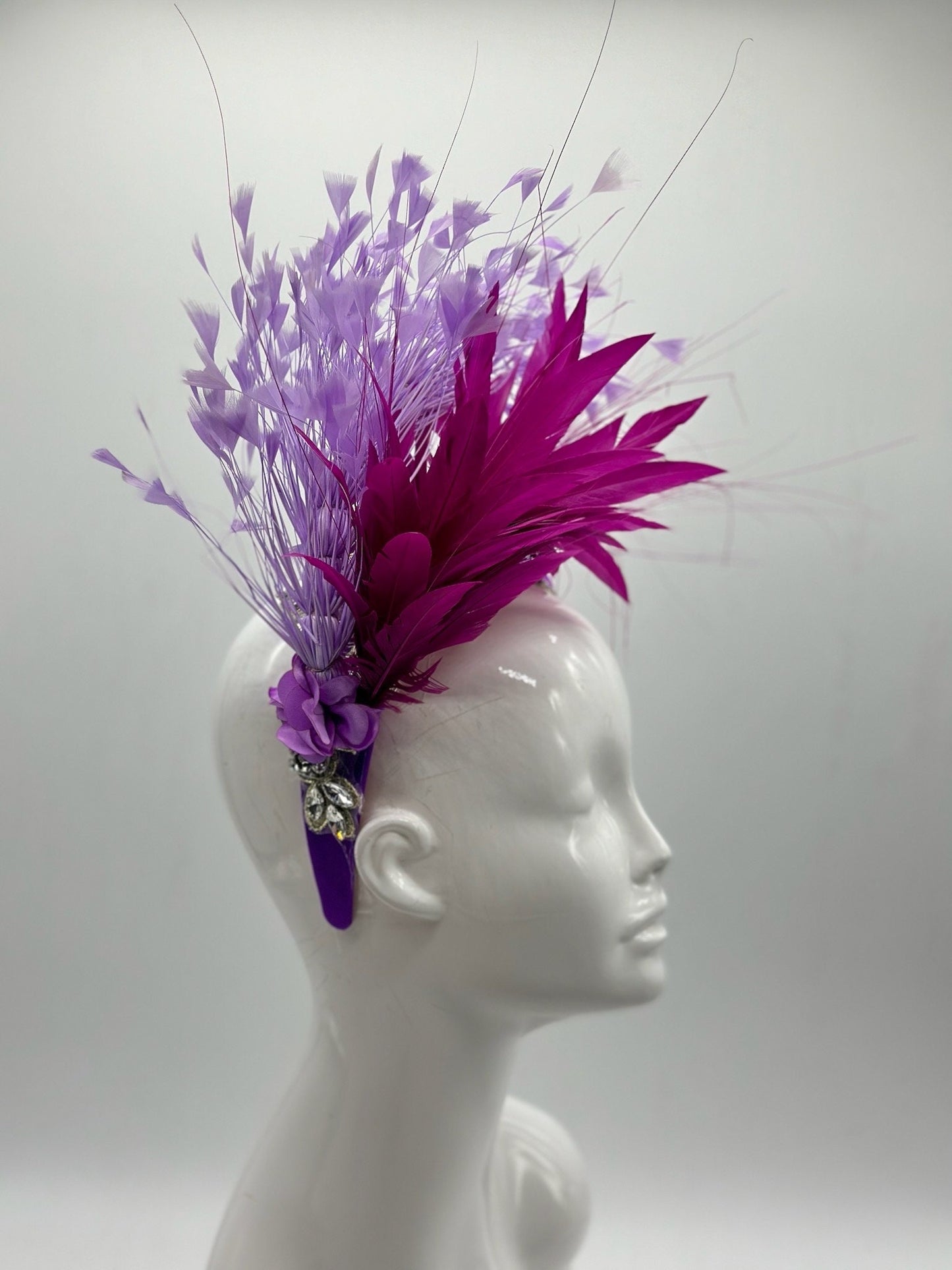 Magenta and Purple Derby Fascinator, Kentucky Derby Hat Alternative, Kentucky derby hat (GOLD LINE)