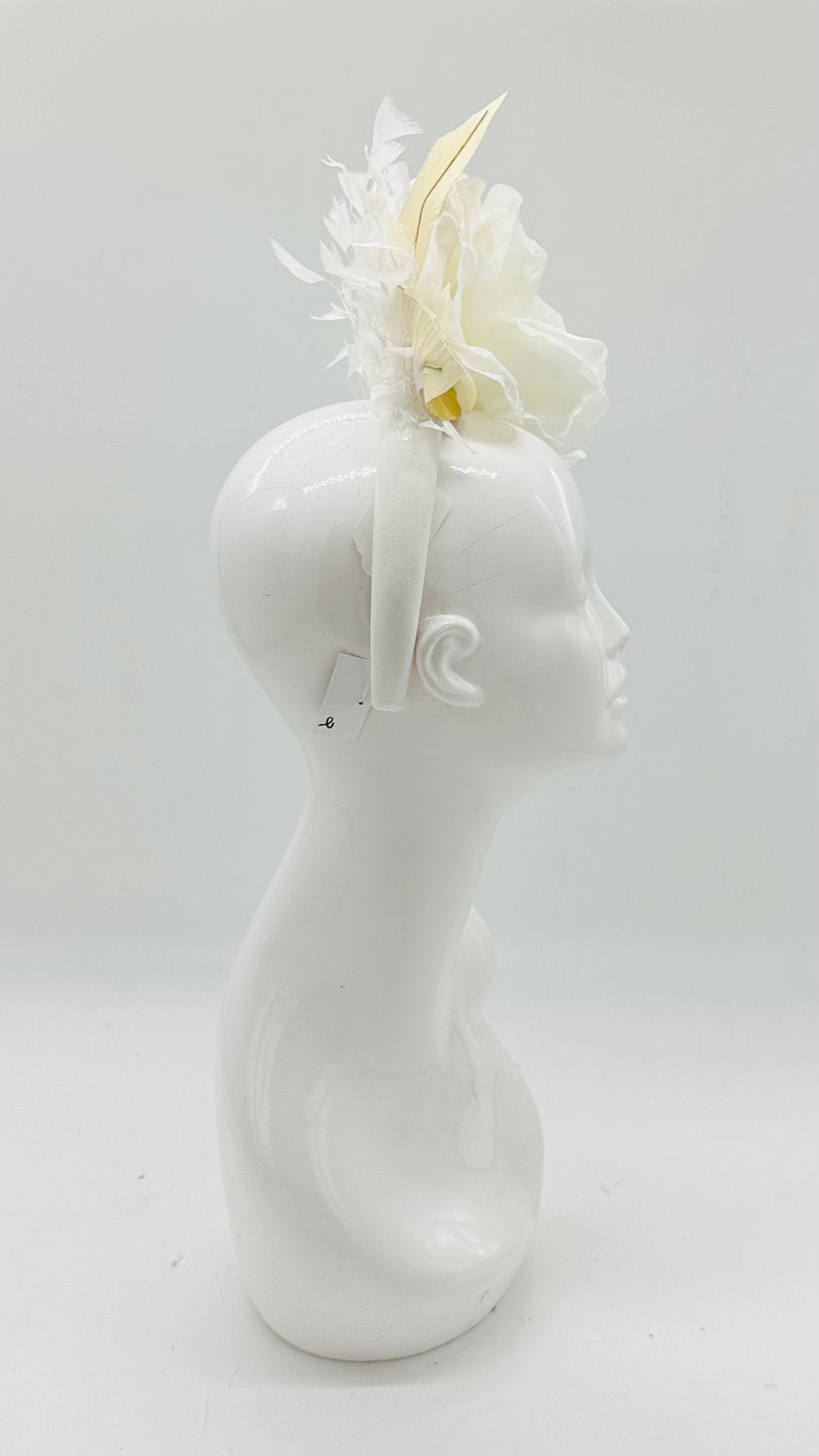 Kentucky Derby Floral Feather Fascinator, Derby Hat Alternative (GOLD LINE)