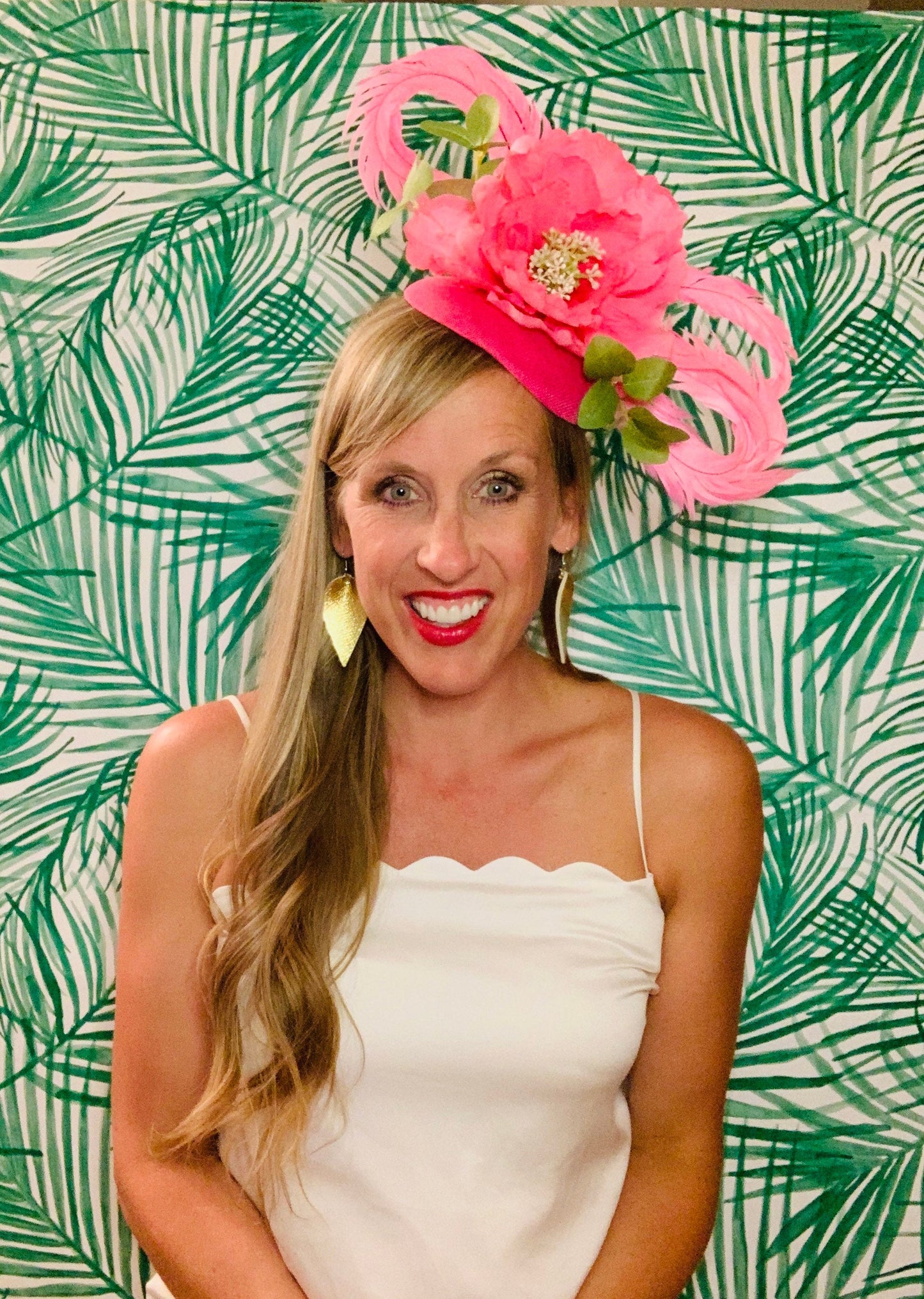 Kentucky derby hat, fascinator, floral headpiece, derby hat alternative (GOLD LINE)