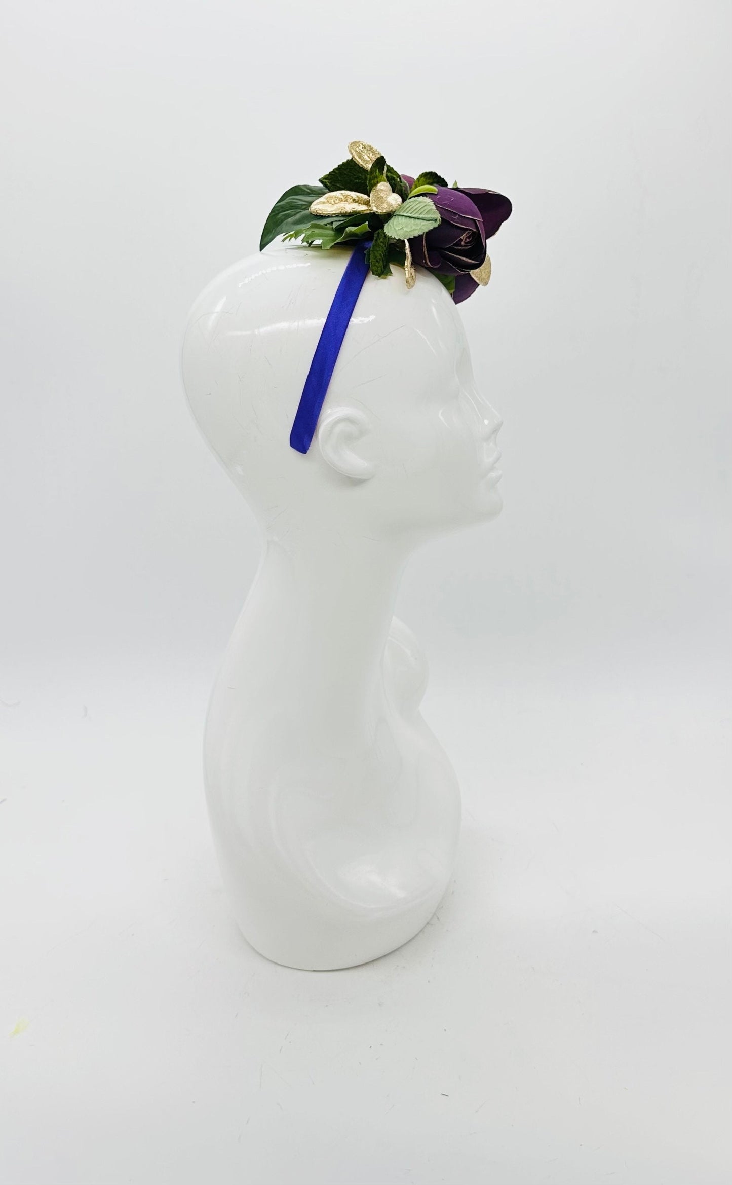 Purple, gold, and green Derby Fascinator, Kentucky Derby Hat Alternative, Kentucky derby hat, (SILVER LINE)