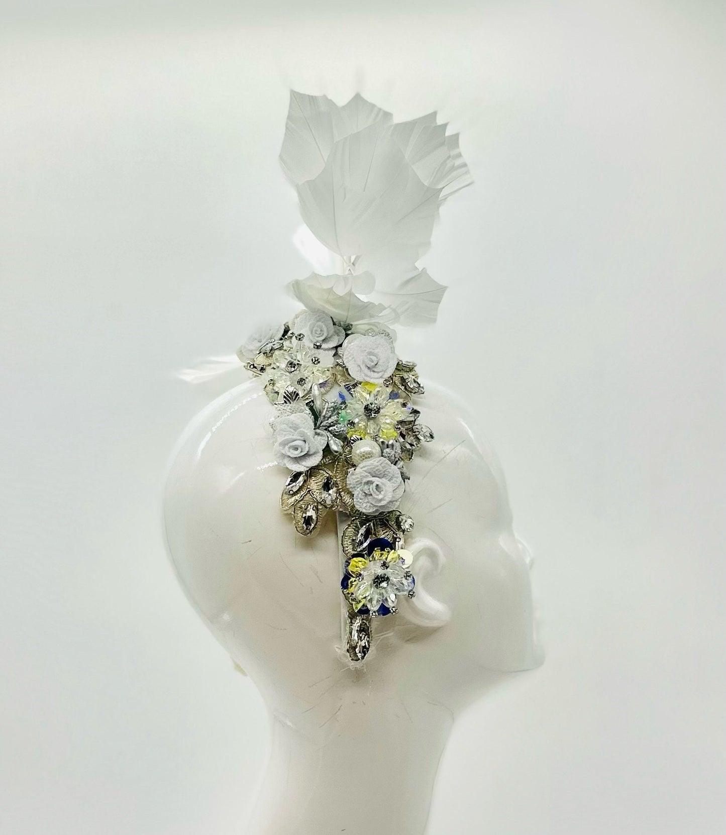White Derby Fascinator, Kentucky Derby Hat Alternative, Kentucky derby hat (SILVER LINE multiple color options available)