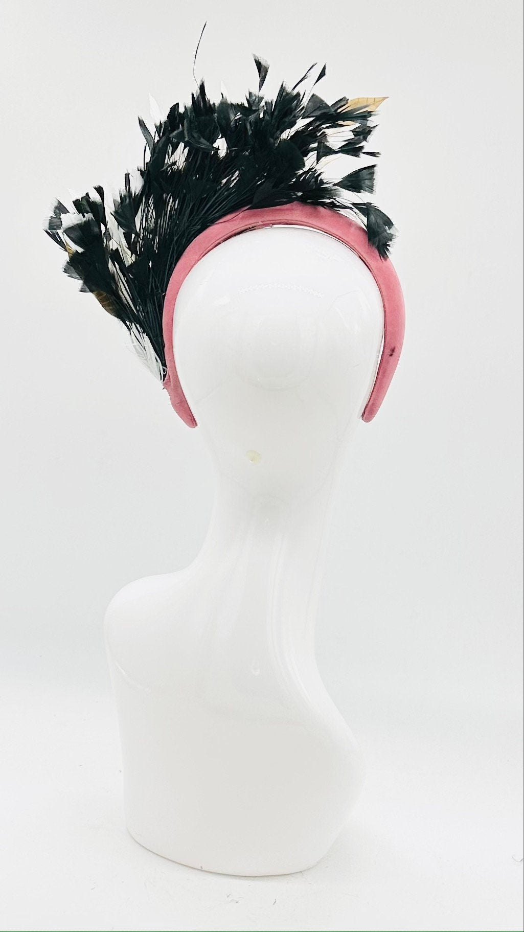 Cream, mauve and gold Kentucky Derby Fascinator, Oaks, Thurby, headpiece, derby hat Kentucky Derby Hat Alternative, (GOLD LINE)