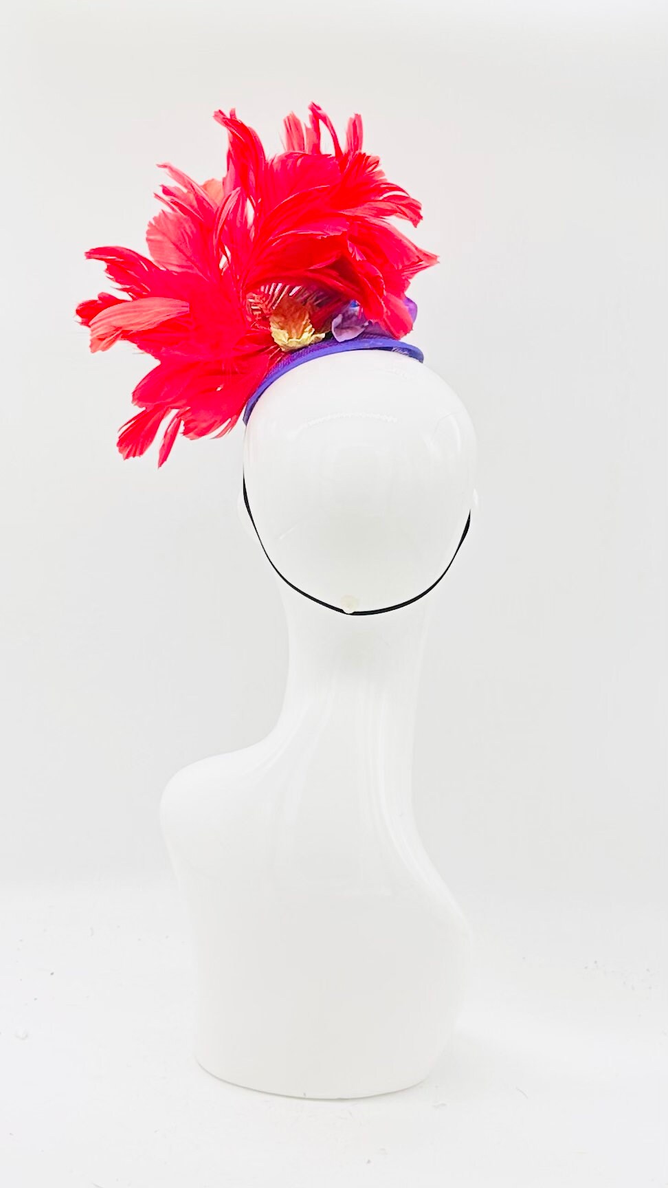 Purple, Red, Gold Derby Fascinator, Kentucky Derby Hat Alternative, Kentucky derby hat (GOLD LINE)