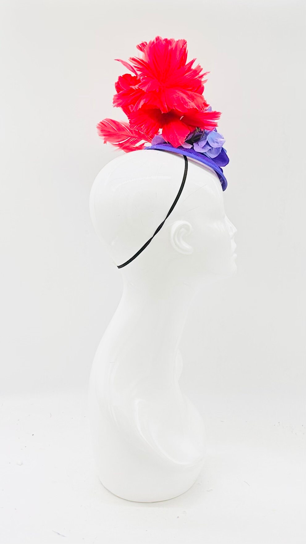 Purple, Red, Gold Derby Fascinator, Kentucky Derby Hat Alternative, Kentucky derby hat (GOLD LINE)